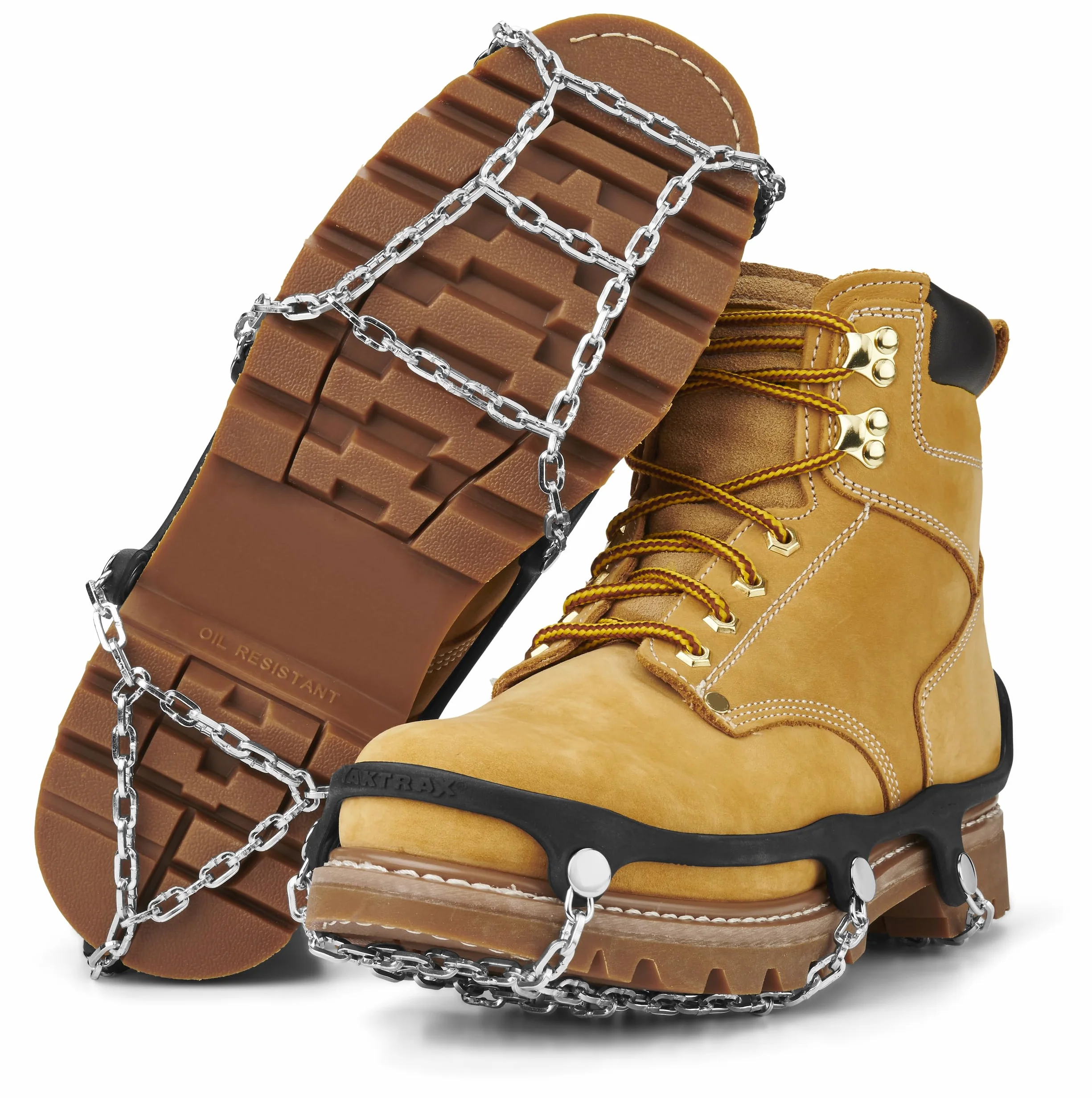 YAKTRAX Łańcuchy Heavy Duty Trakcja do wędrówek Cleats, Durable TIG Welded Links, czarne