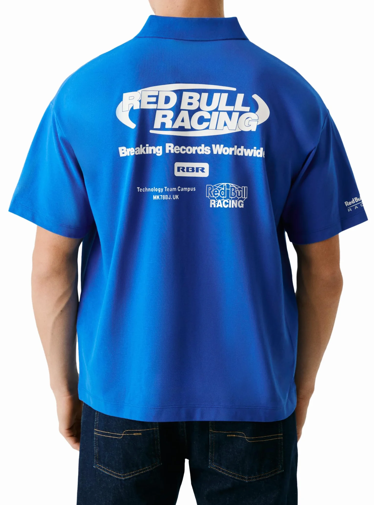 Red Bull Racing X Pepe Jeans Męska koszulka polo Moto, Niebieski (elektryczny niebieski), L