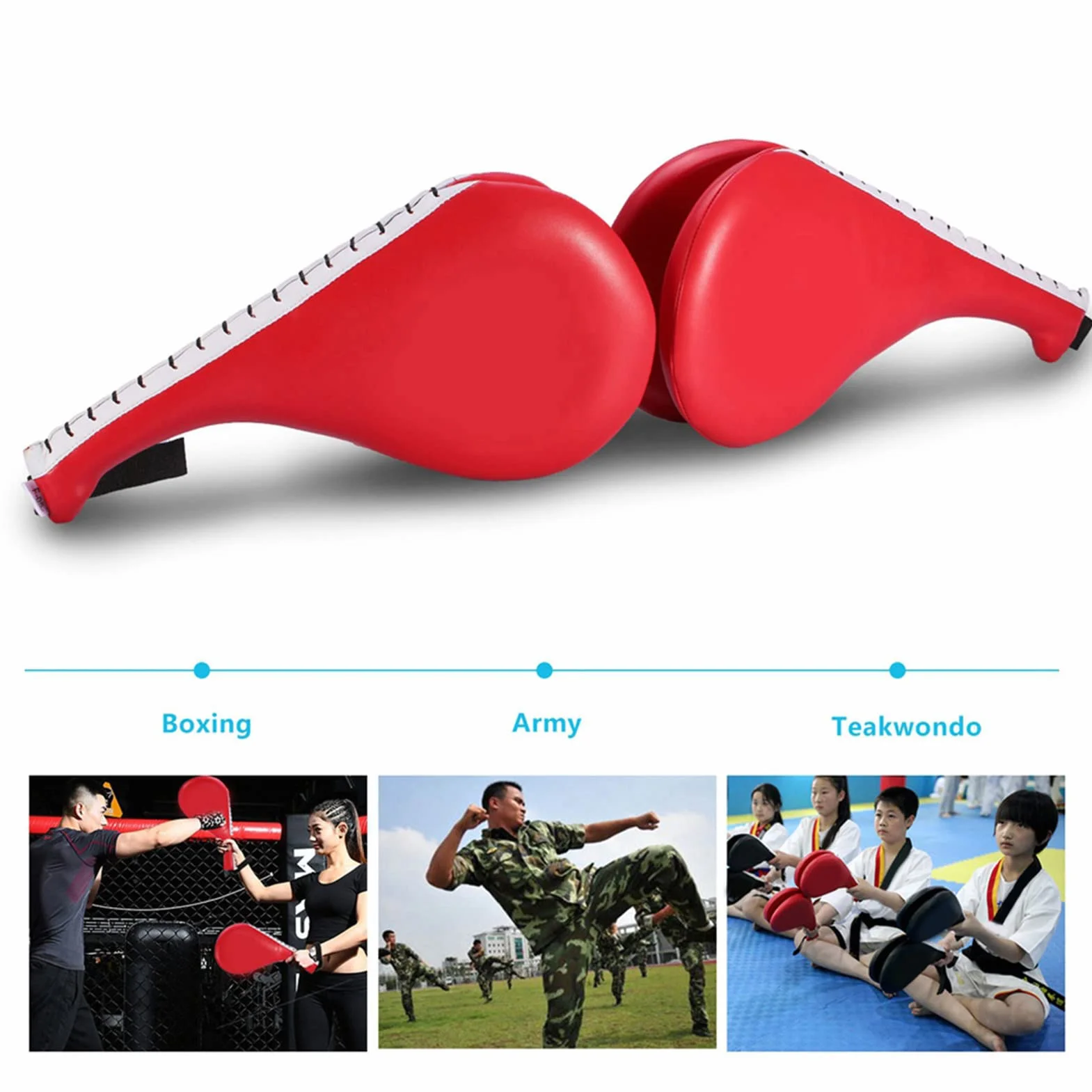 1 szt. Tarcze do kopnięć - Tae Kwon Do Karate Kickboxing Trening Trwała tarcza do kopnięć taekwondo, podkładka do kopnięć z podwójną twarzą