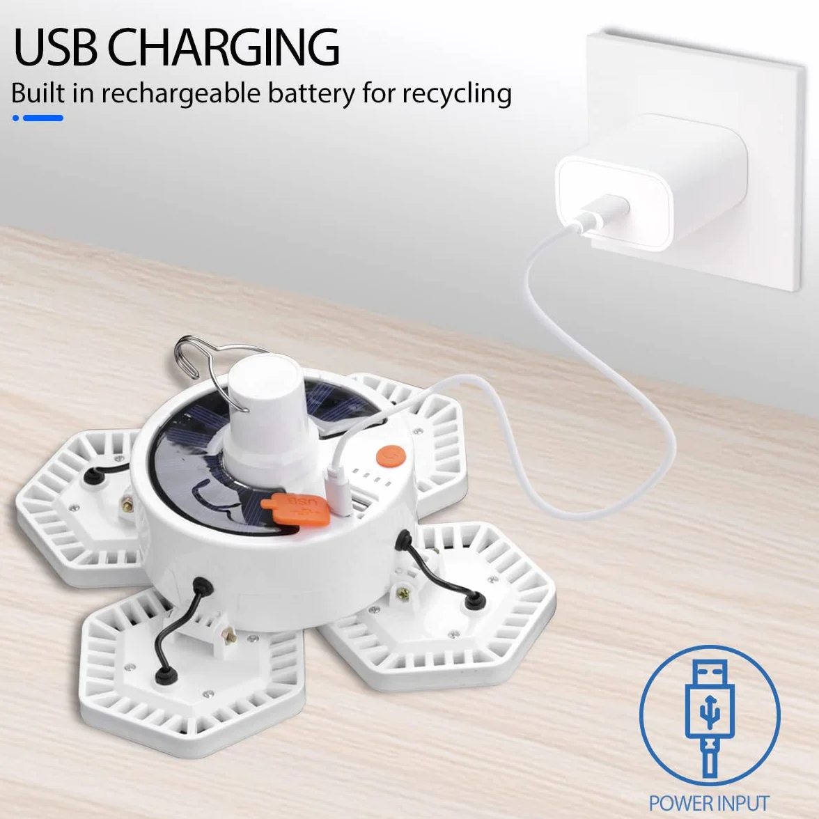 169 Lampa kempingowa LED, Solar Camping Licht Outdoor, USB Zelt Laterne Wiederaufladbar Faltbar, mit Fernbedienung Power Bank Hängende Arbeitslicht Camp Lampe 5 Modi Wasserdicht 360° Hell 5000 Lumen