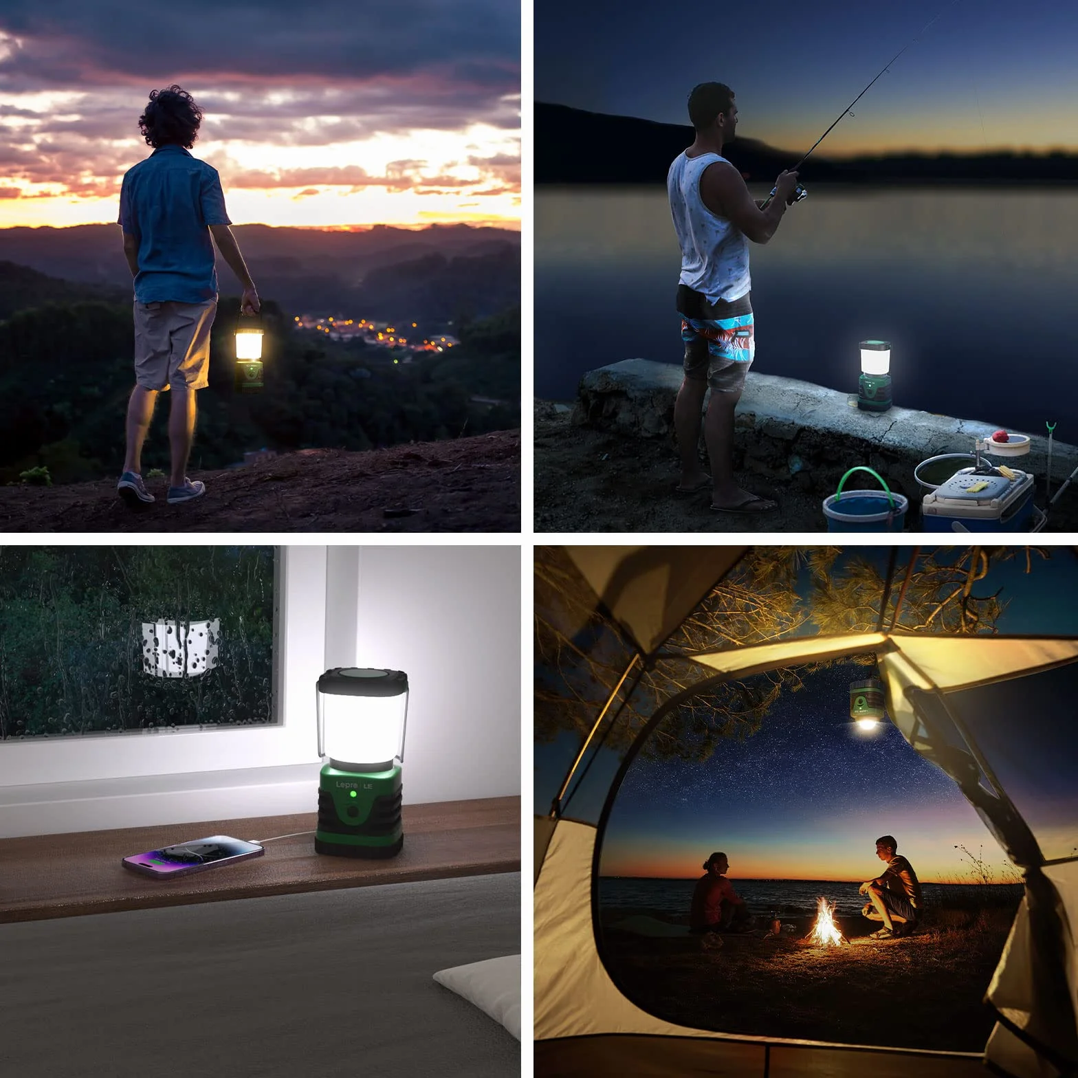 LE 3300008 Lampa Kempingowa, Plastikowa, Zasilanie Bateryjne, LED 4400 mAh 10 W, Wielokolorowa, 1000lm, 1 Sztuka