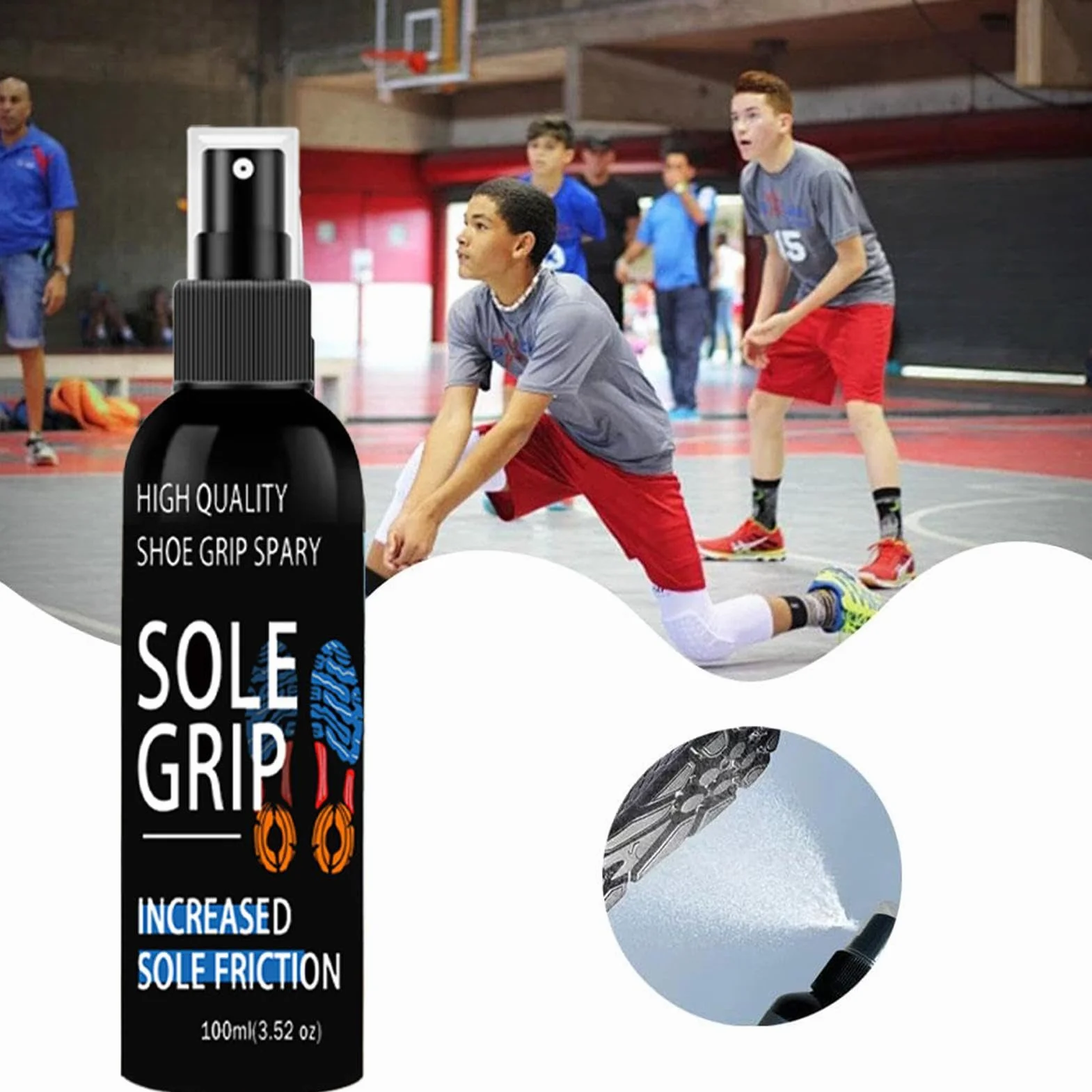 Basketball Shoe Grip Spray Anti-Slip Traction Enhancer for Sneakers