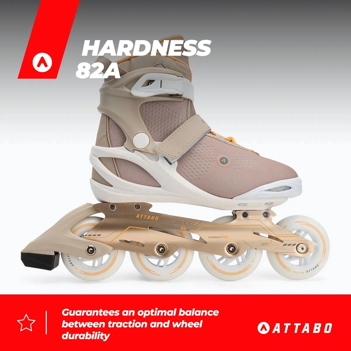 ATTABO Luna Women's Fitness Roller – kółka z poliuretanu 84 mm, łożyska ABEC-7, szyna aluminiowa, wentylowany trzonek, komfort i precyzja