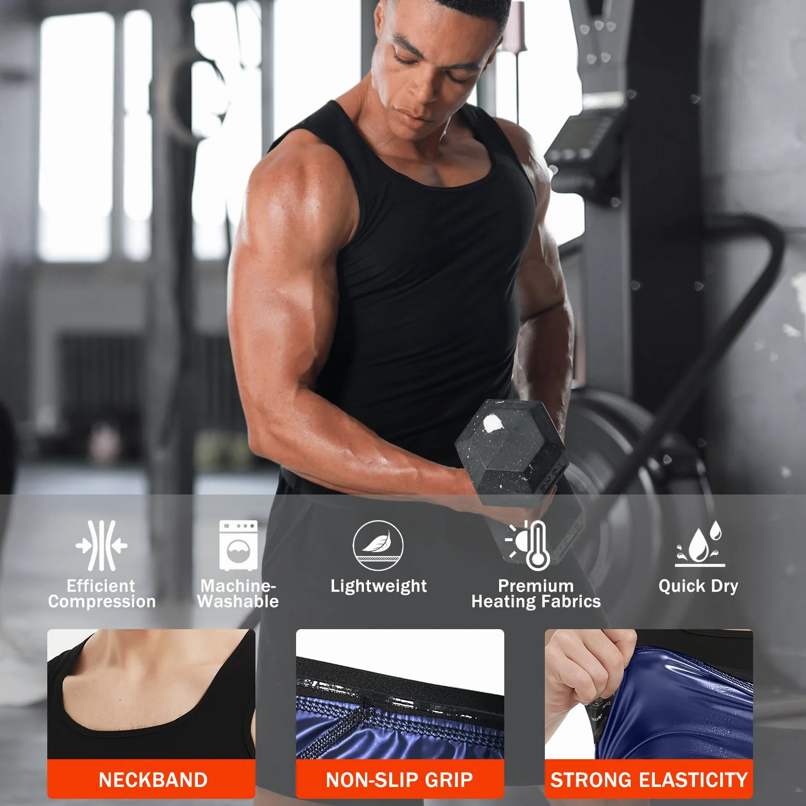 Męska kamizelka treningowa trener talii sauna garnitur koszula dla mężczyzn zatrzymywanie ciepła kompresja siłownia tank top męski wyszczuplający odchudzanie modelujący sylwetkę