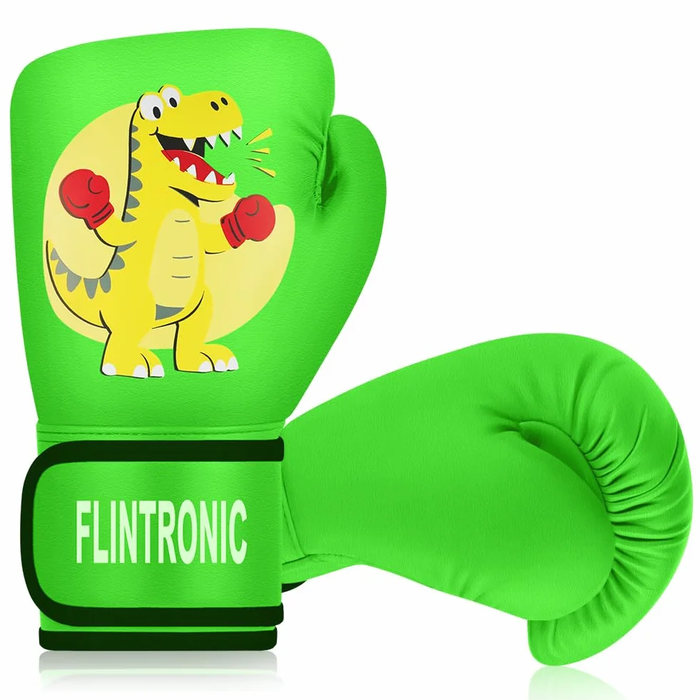 Flintronic Rękawice bokserskie dla dzieci, rękawice bokserskie 4oz 6oz Junior Boxing Gloves, rękawice kickboxingowe dla Muay Thai, MMA, sportów walki, kickboxingu, sparingów (3-10 lat)