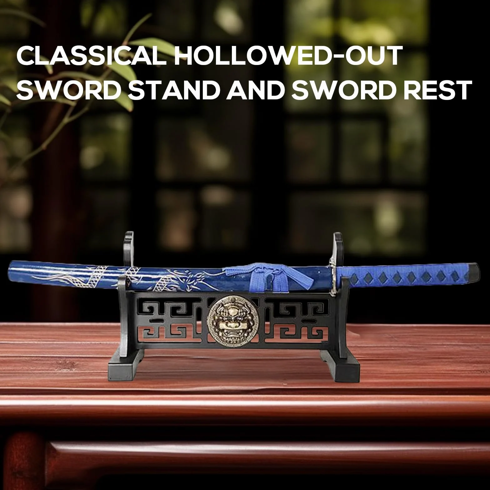BORDEAG Uchwyt na miecz Katana Uchwyt ścienny Stojak na miecz, Uchwyt Katana Stojak Katana Uchwyt Katana Z Wyściełanym Stojakiem na Miecz Wieszak Displayowy Stojak Displayowy na Miecz Samurajski 1