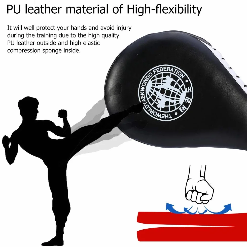 Double Kick Target, Taekwondo Kick Pads TKD Training Karate Kickboxing Judo Practice MMA Muay Thai Martial Arts Sports