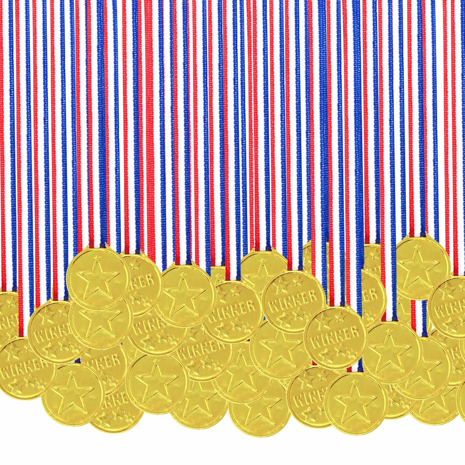 100 sztuk medali sportowych: medale zwycięzcy, zestaw medali dla dzieci, złote medale dla dzieci, super medale, pamiątki z gier urodzinowych dla dzieci, cade