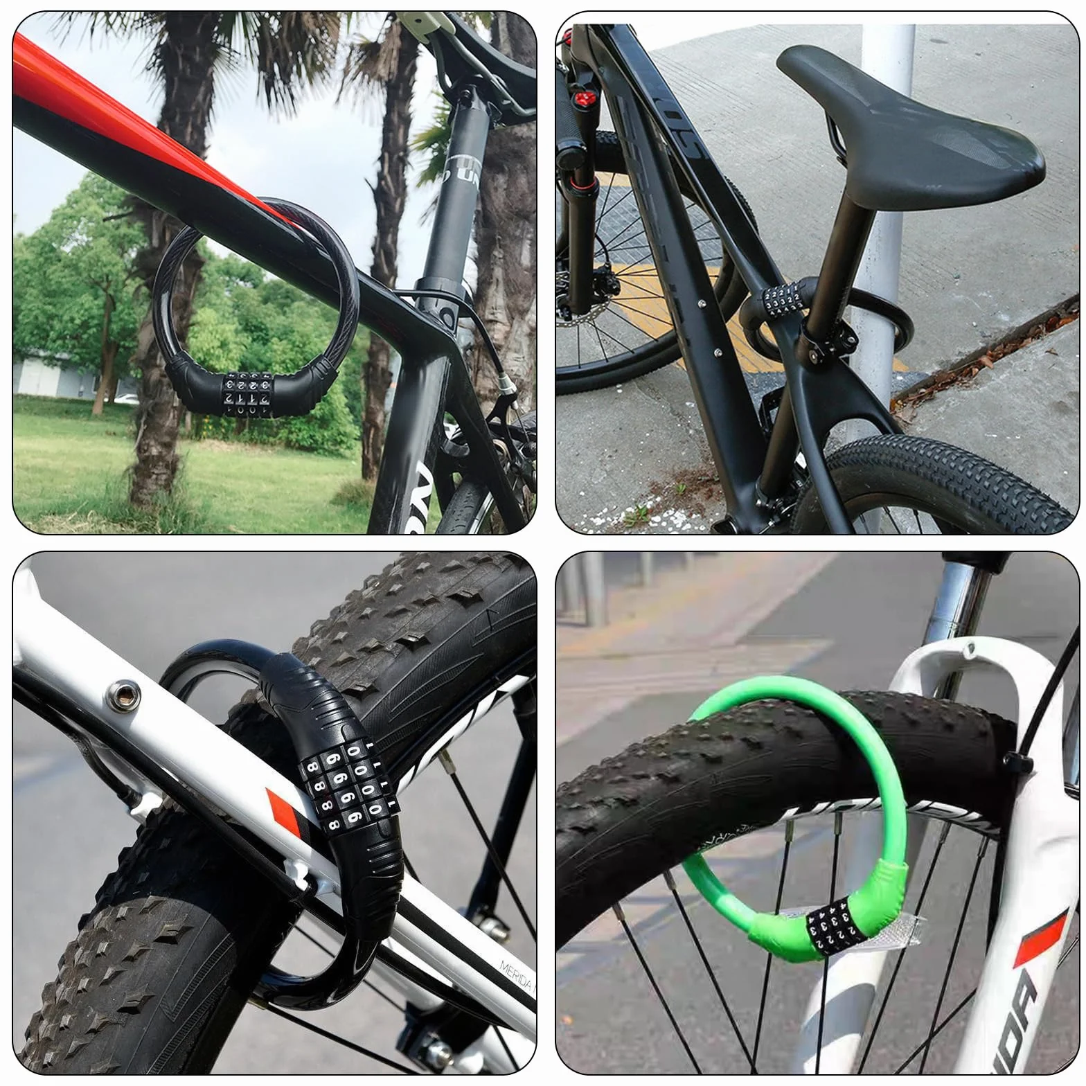 2 sztuki zapięcia rowerowego dla dzieci, zamek szyfrowy, wysokie bezpieczeństwo, zamek szyfrowy, 4-cyfrowy zamek rowerowy dla dzieci