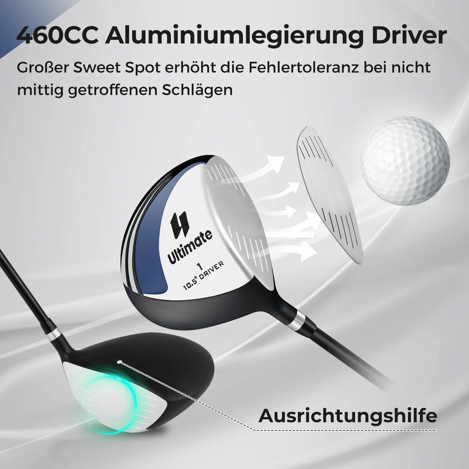 COSTWAY Golf Driver dla mężczyzn 460 CC aluminium 10,5° praworęczny