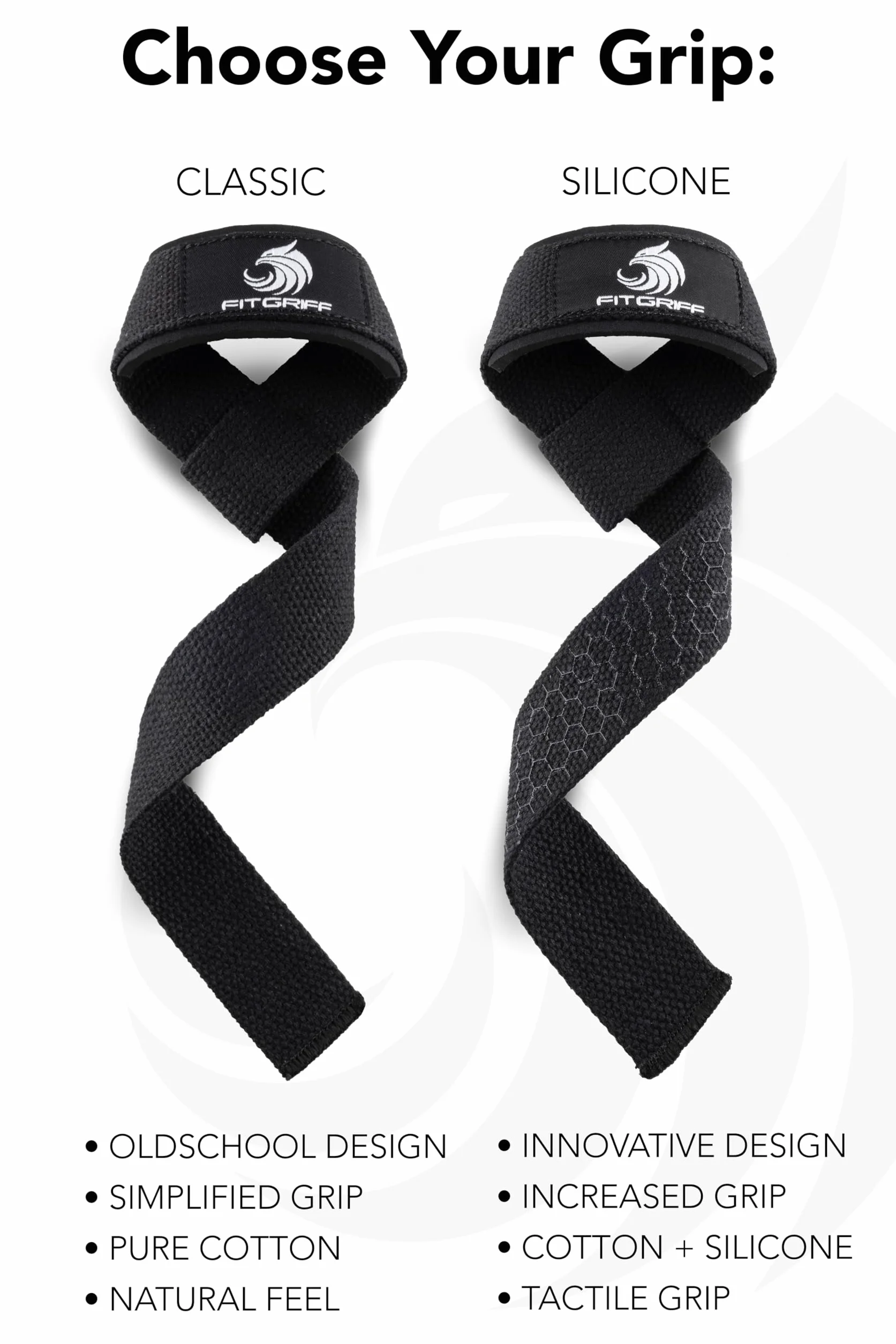 Fitgriff® Paski do podnoszenia - wyściełane paski na nadgarstek do podnoszenia ciężarów do kulturystyki, treningu siłowego i fitnessu - dla mężczyzn i kobiet