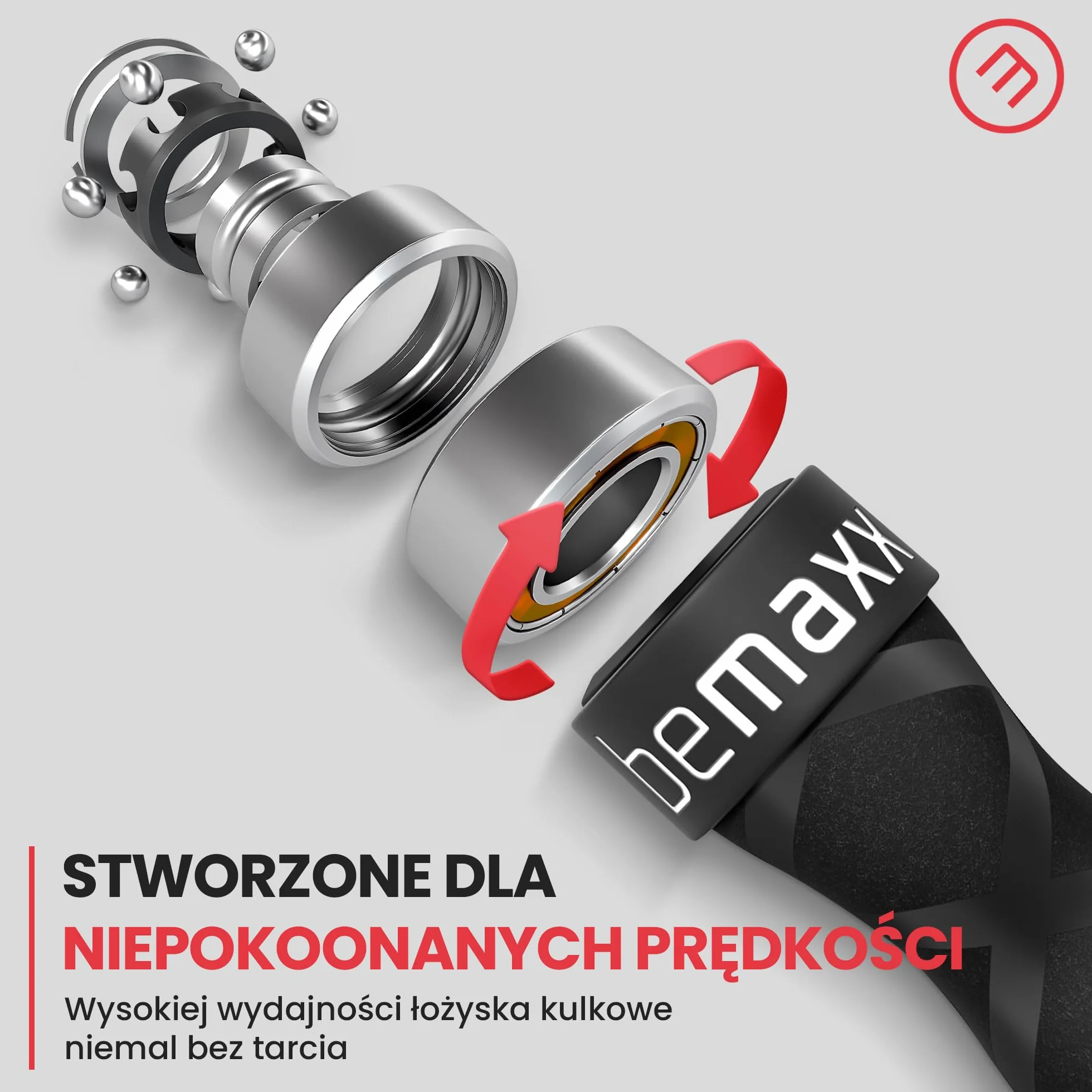 Skakanka Speed Rope z e-Book treningowym, 2 regulowane stalowe liny, profesjonalne łożyska kulkowe antypoślizgowe uchwyty