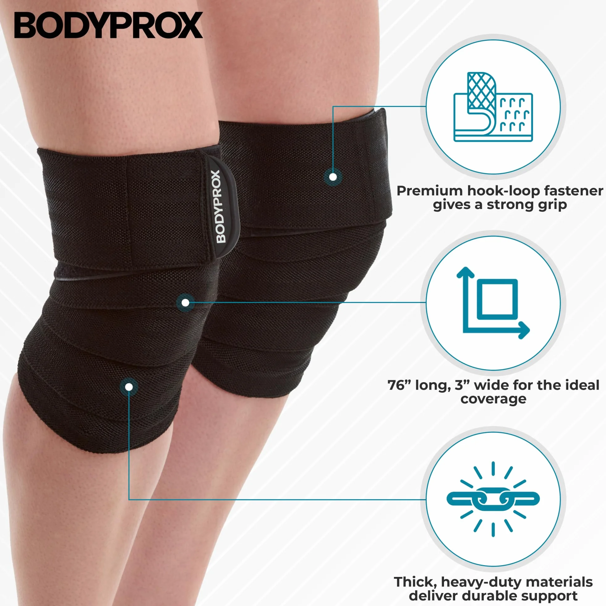 Bodyprox Owijanie do kolan 2 sztuki wsparcie dla mężczyzn i kobiet