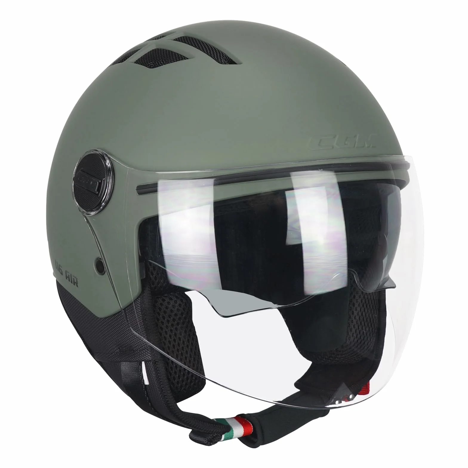 CGM Kask otwarty 116A AIR MONO zielony matowy XXXL 65-66 cm