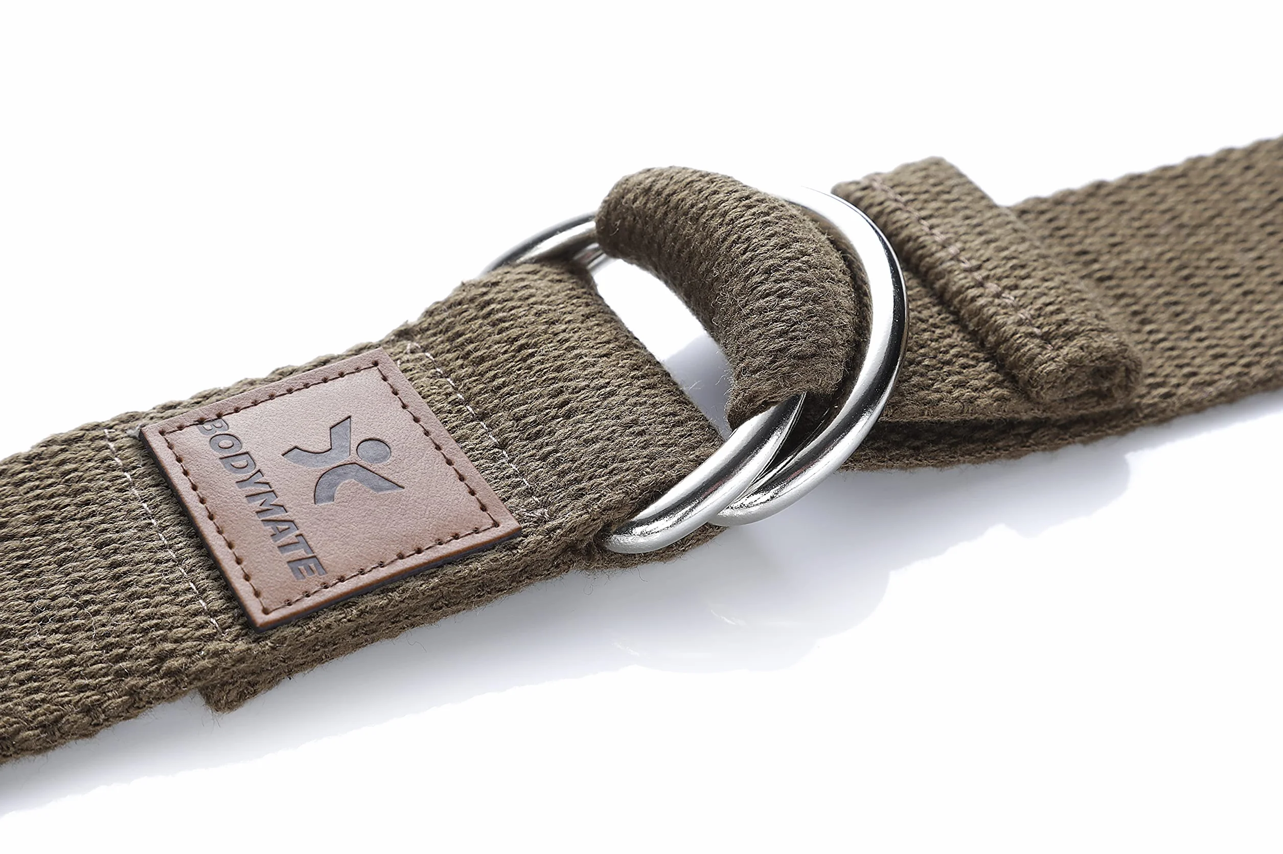 BODYMATE pasek do jogi z metalowym zapięciem, dla początkujących i zaawansowanych, ze 100%-owej bawełny, długość 250 cm, szerokość 3,8 cm