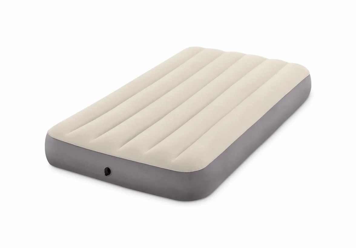 Intex 64101 pojedynczy nadmuchiwany materac Dura-Beam Single-High, PCW, kremowy, 99 x 191 x 25 cm