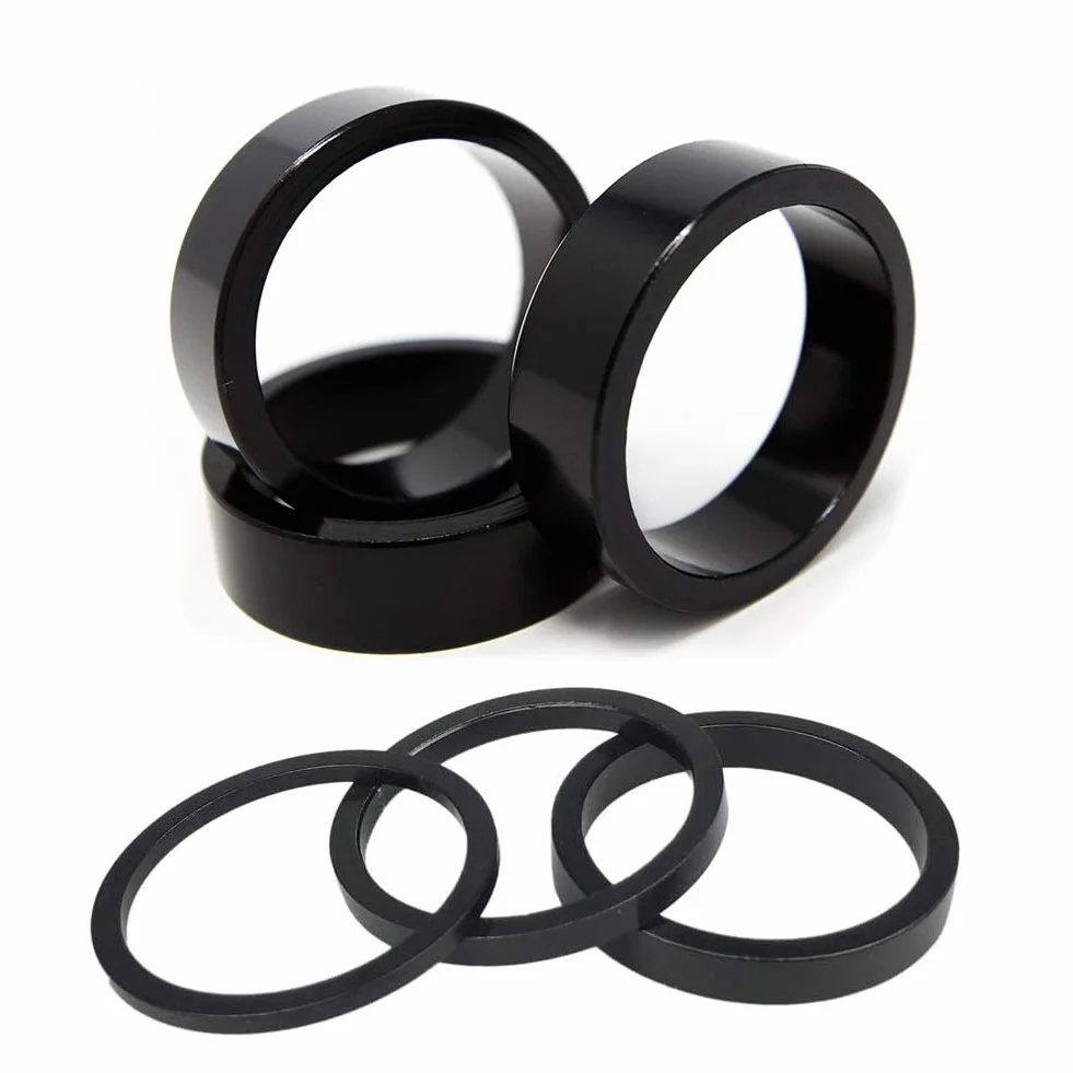 GoHZQ 6 sztuk dystansowe zestawu słuchawkowego 1 1/20.3 cm, podkładki dystansowe ze stopu aluminium do rowerów, 28,6 mm MTB rower szosowy podkładki dystansowe 2 mm/3 mm/5 mm/3 x 10 mm, czarne