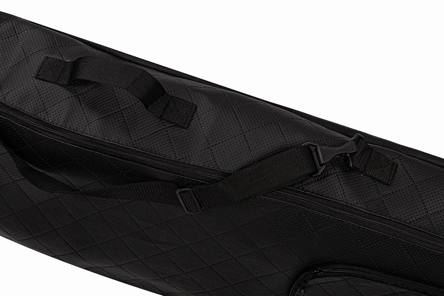 Ferocity Premium torba snowboardowa pokrowiec 170 cm z wodoodporną skórą ekologiczną z pasami do noszenia i ramieniem czarna pikowana Black Quilted Pik [051]