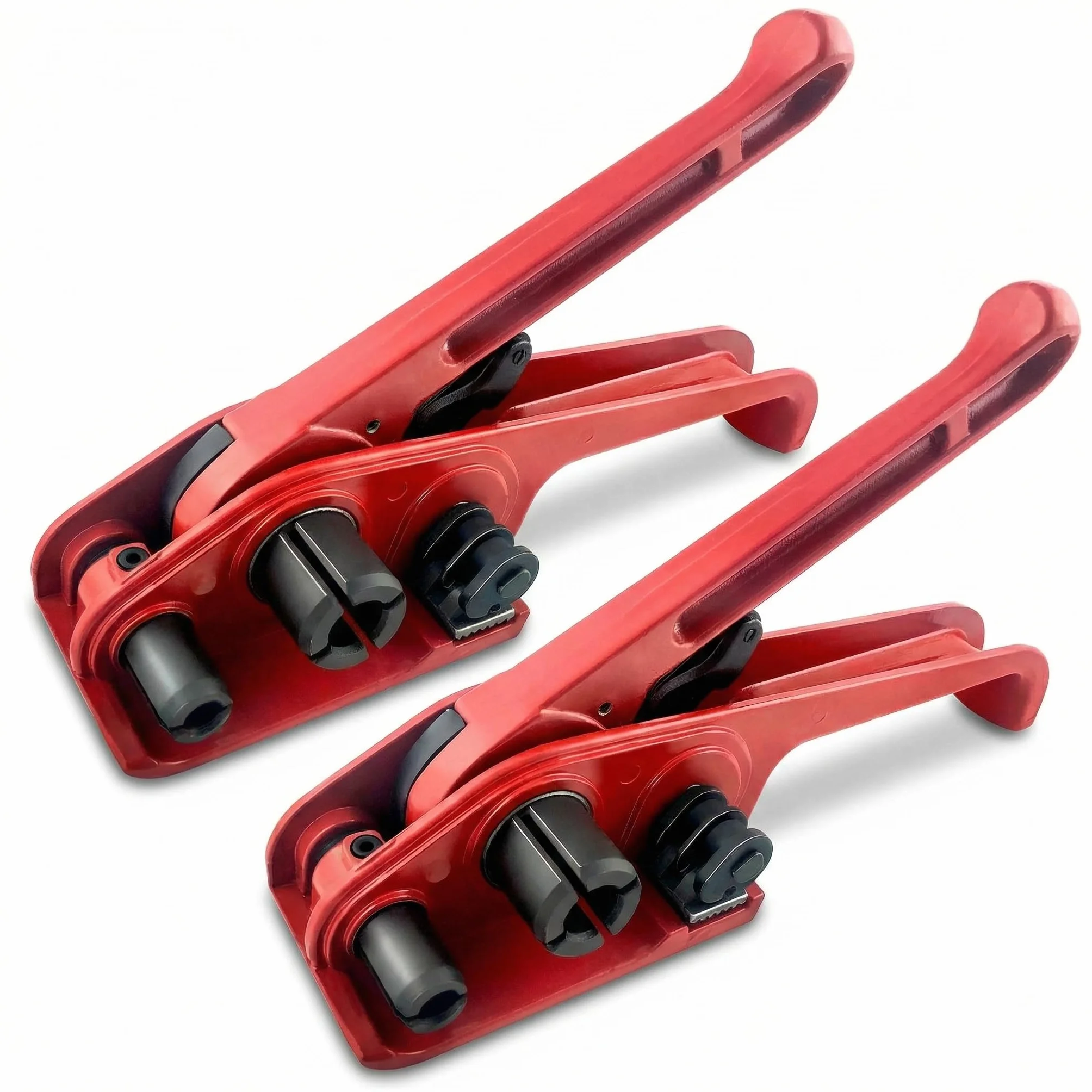 QWORK 2-częściowy ręczny przyrząd do spinania taśmą do plastikowego napinacza PP/PET 13mm-19mm