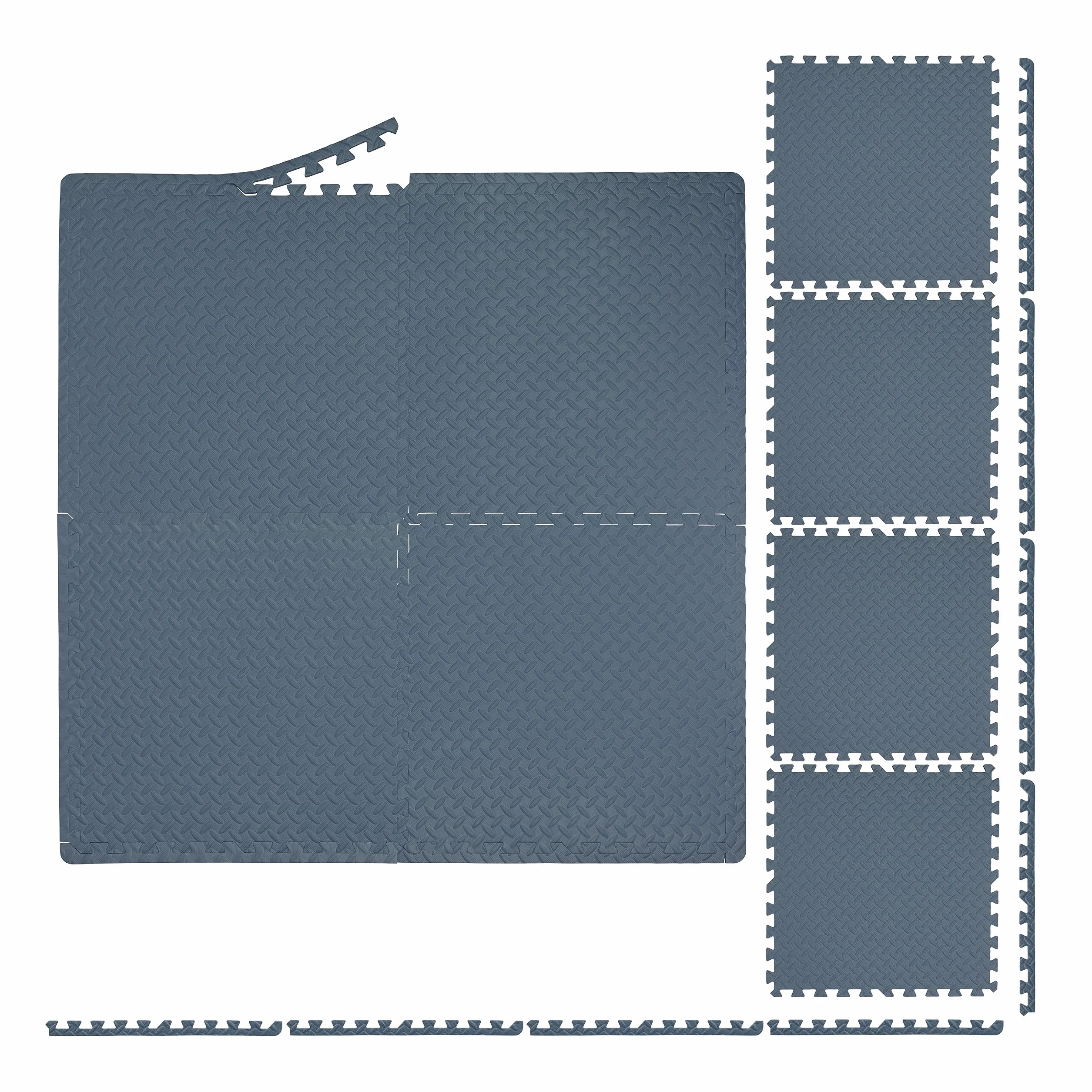Relaxdays Mata podłogowa 60x60 cm 8 mat ochronnych EVA 3 m² pod sprzęt fitness szara