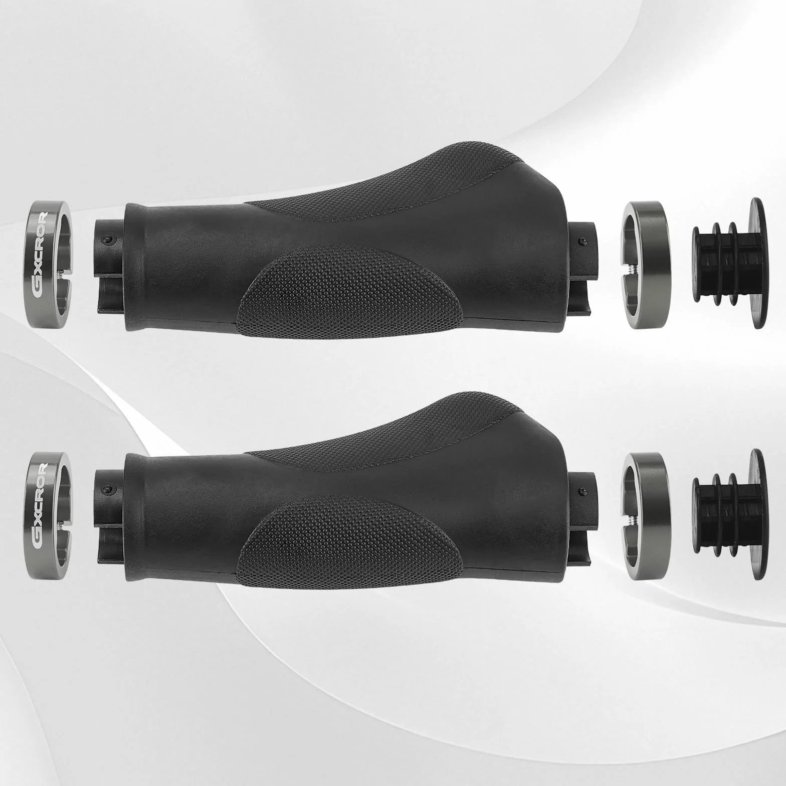 Ergonomiczne uchwyty rowerowe z antypoślizgową konstrukcją punktową | amortyzujące wstrząsy uchwyty na kierownicę z gumy do rowerów górskich | uchwyty bezpieczeństwa 130 mm