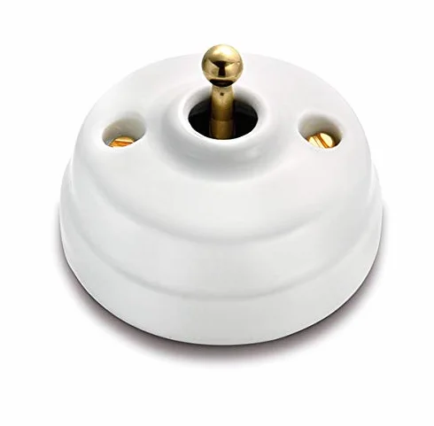 Fontini Ściemniacz 10 A 250 V porcelanowy złoty zestaw