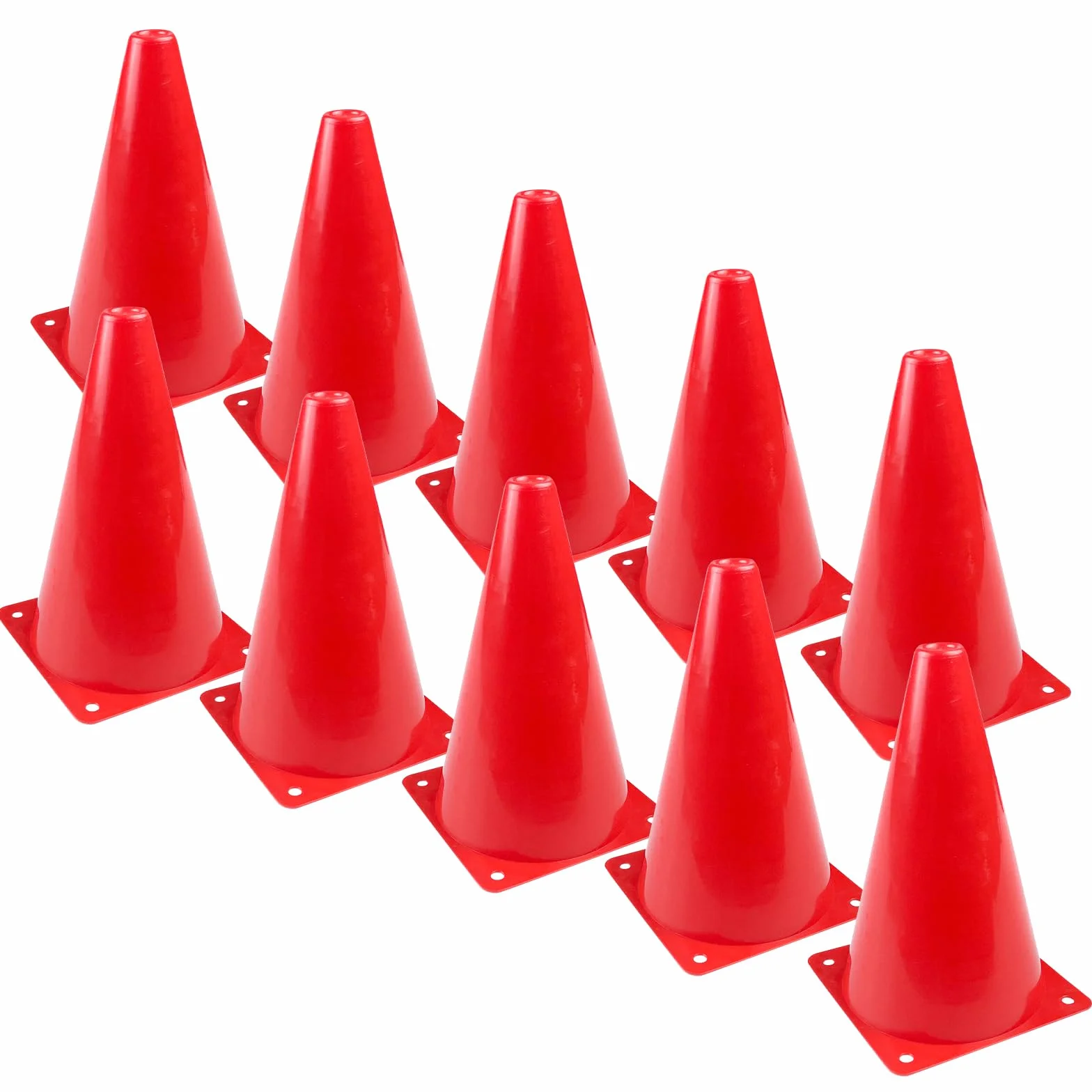 Fousenuk Opakowanie 10 pachołków znakujących 18 cm, stożki dziecięce, pachołki drogowe, stożki wielofunkcyjne, pachołki znakujące do piłki nożnej, sportu, sportów jeździeckich i szkolenia psów