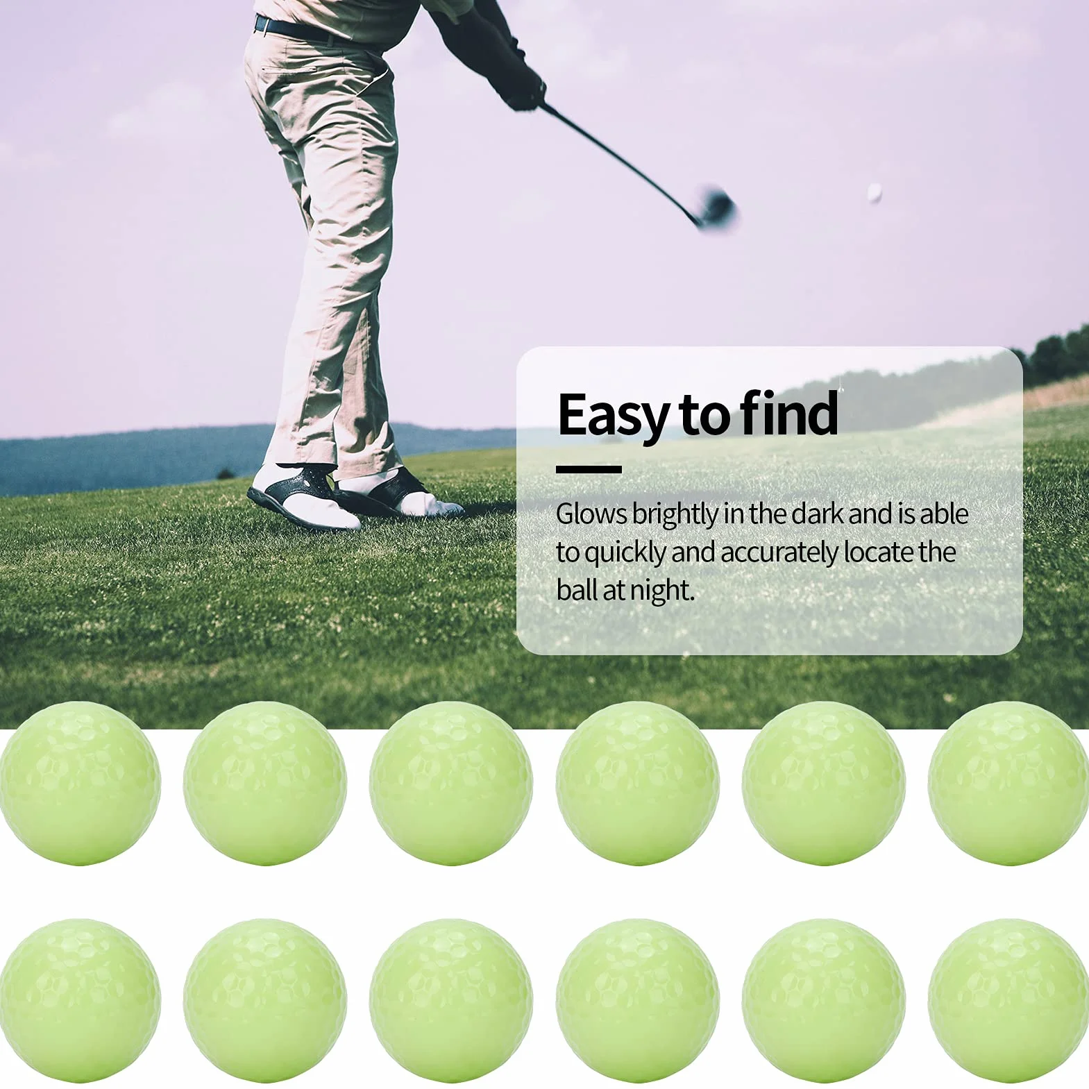 12 Sztuk Glow Golf Balls Luminous Golf Balls Golf Floating Ball Night Golf