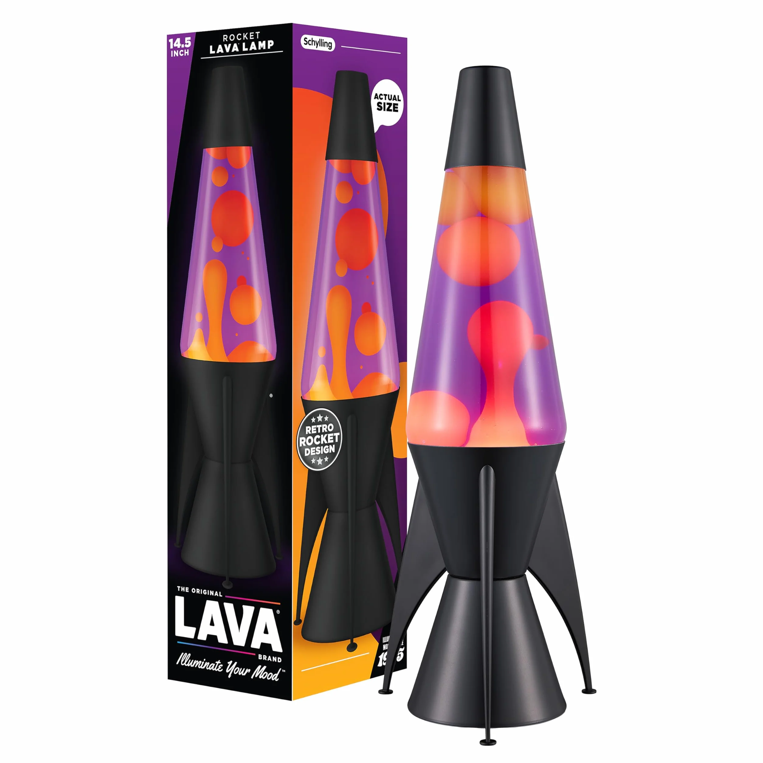 LAVA Lampa Evenfall 2391 14,5-calowa lampa LAVA z efektem ruchu żółty wosk fioletowy płyn