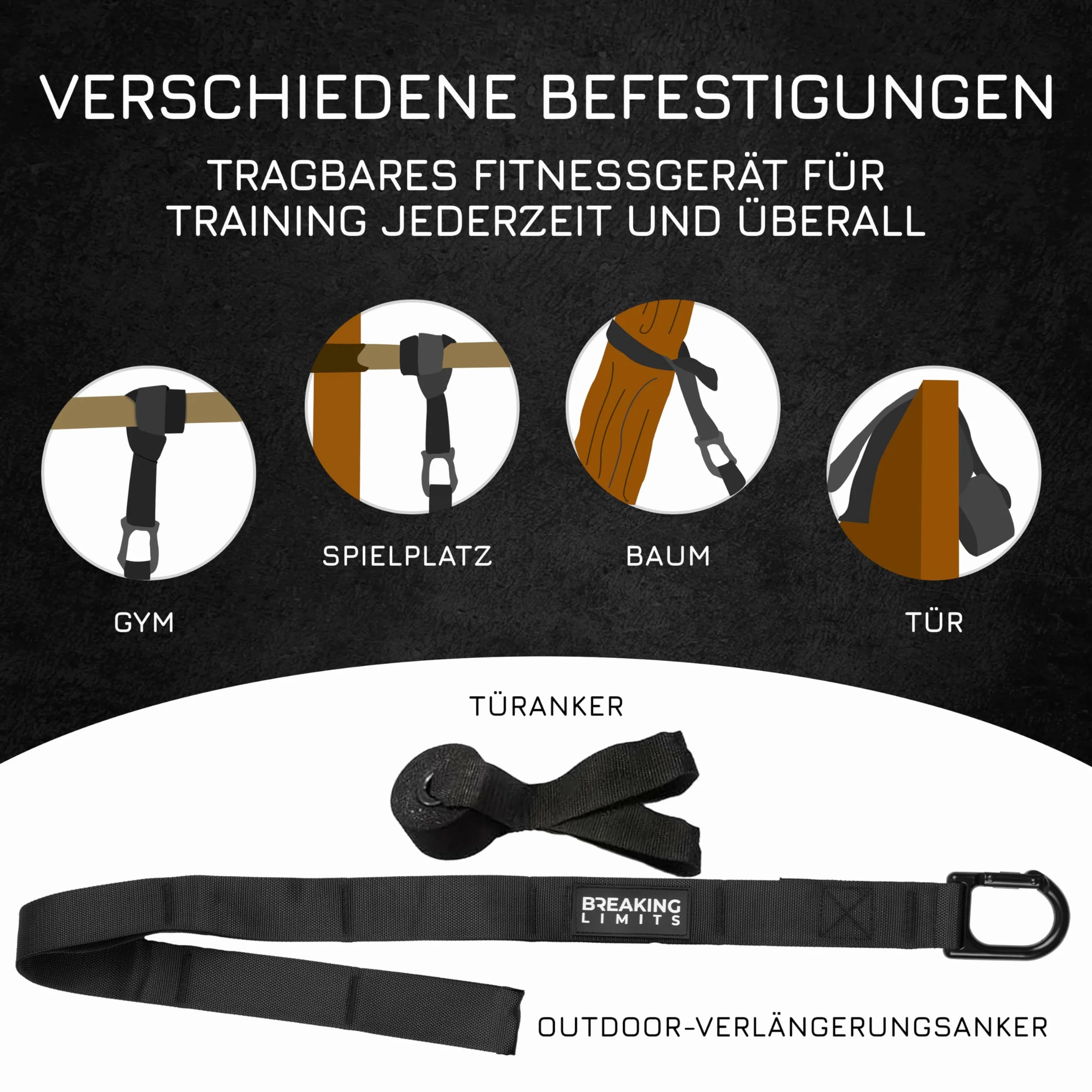 Breaking Limits Sling Trainer do siłowego treningu - taśmy do treningu całego ciała - trening na świeżym powietrzu