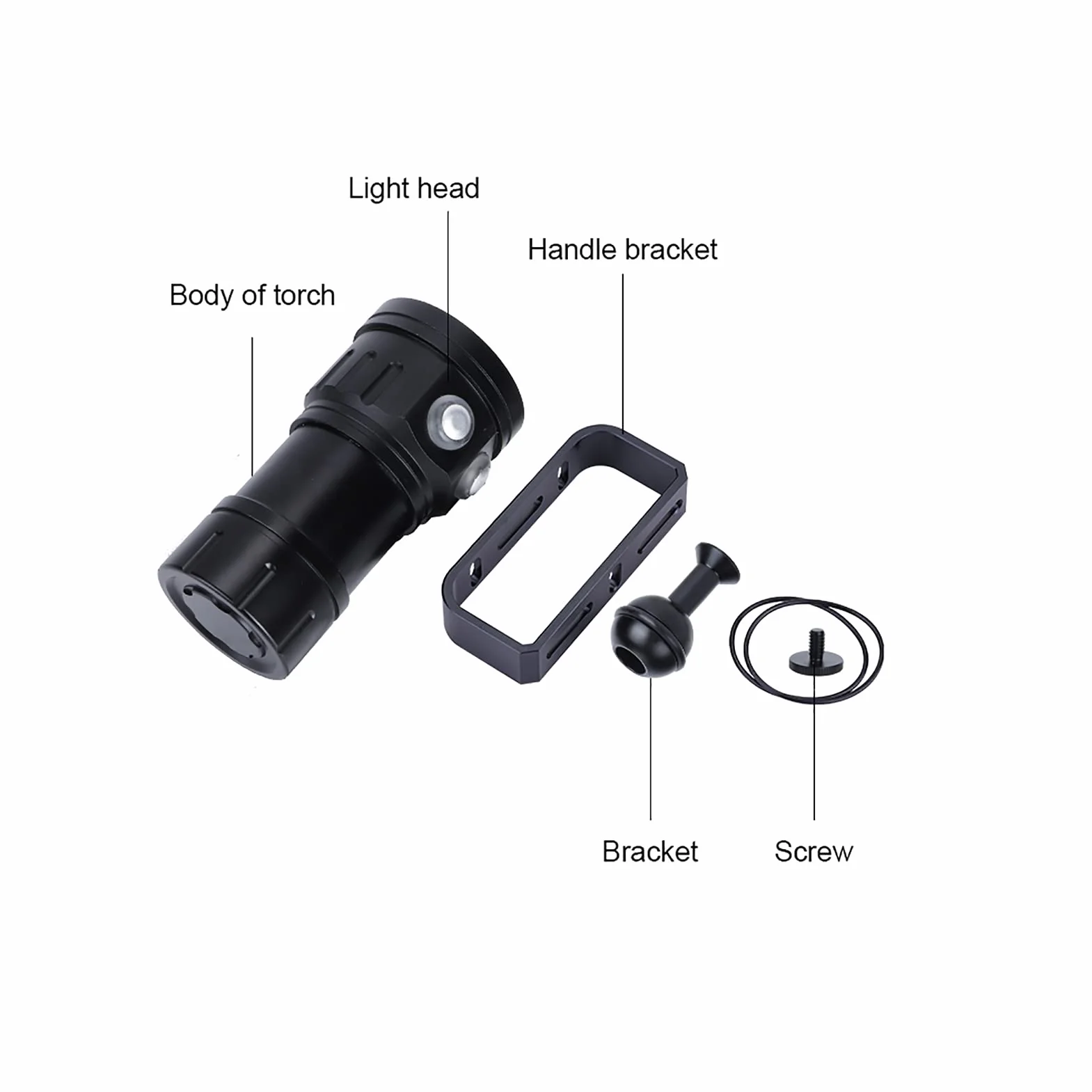 Latarka Nurkowa IPX8 18000lm LED 300-500m 3 Tryby