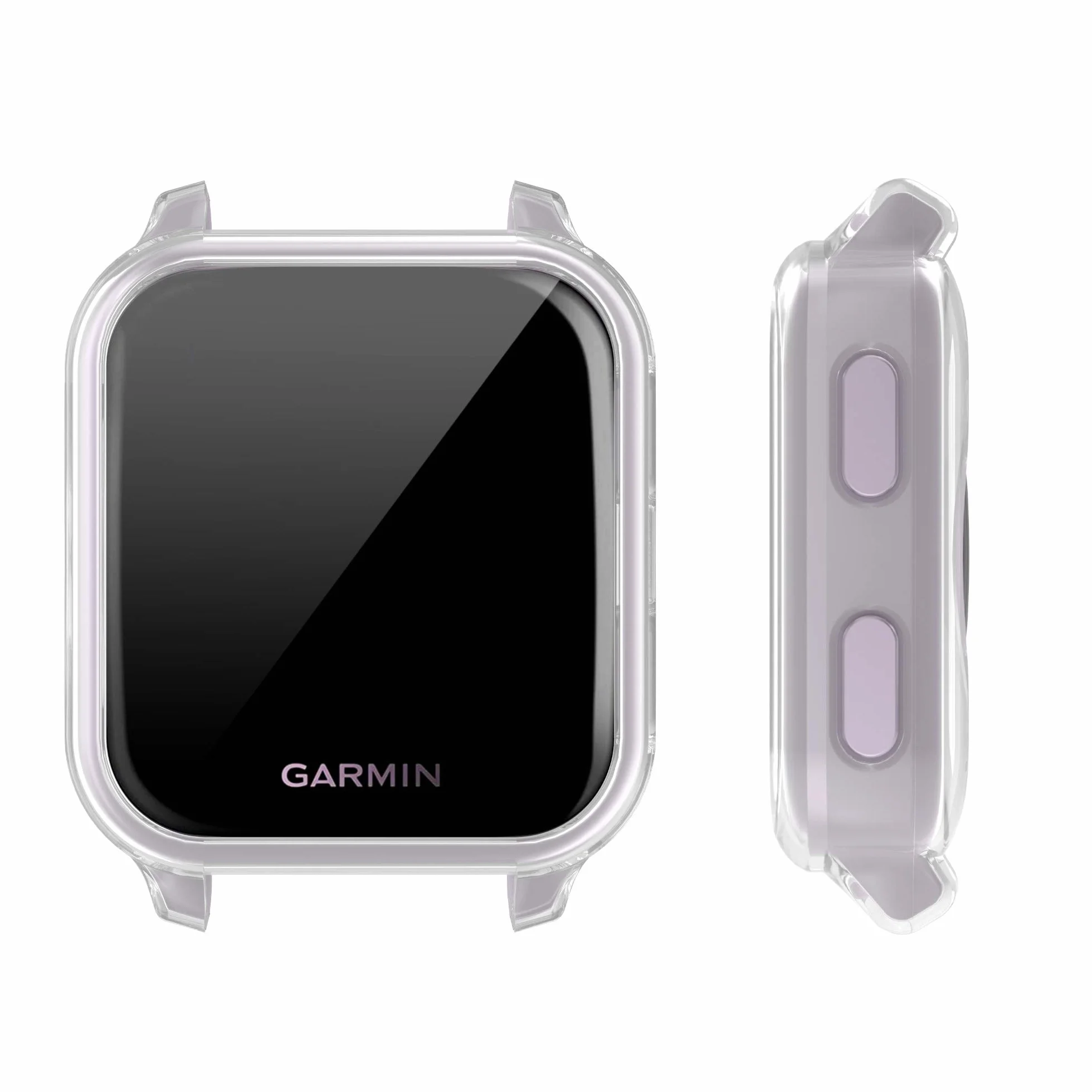 kwmobile Pokrowiec na ramę kompatybilny z Garmin Venu Sq Music/Sq Cover (2-pak) - przezroczyste silikonowe etui - przezroczyste