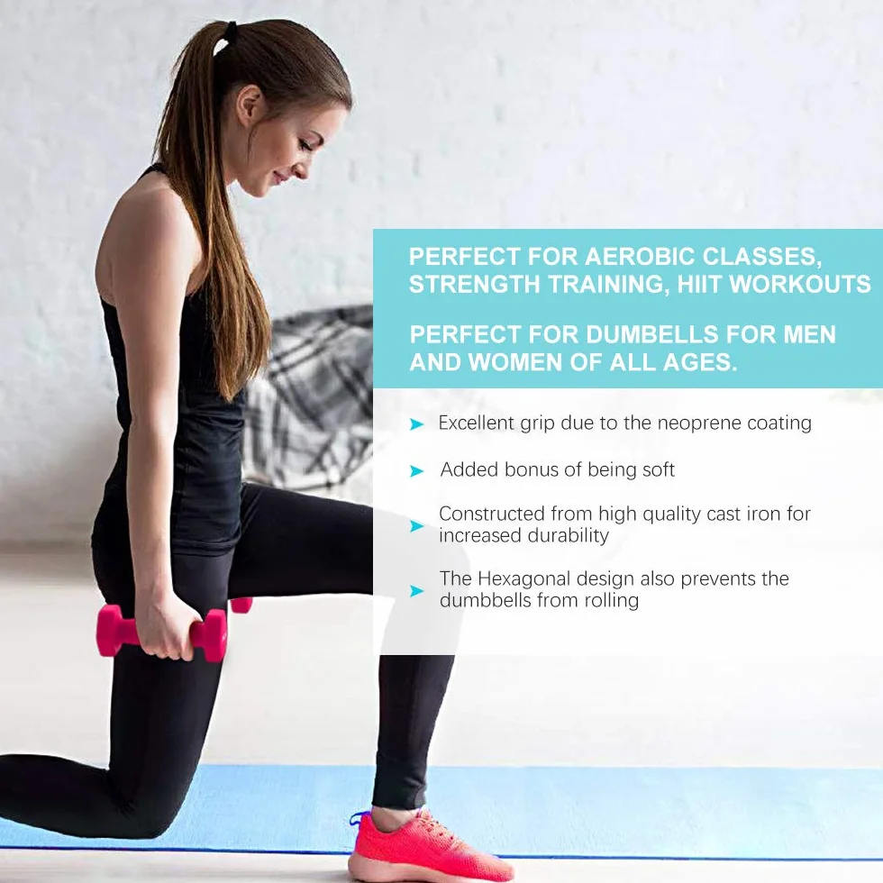 Hantle neoprenowe waga domowa siłownia fitness hantle - zestaw 2 hantli - 1 kg (zielony)