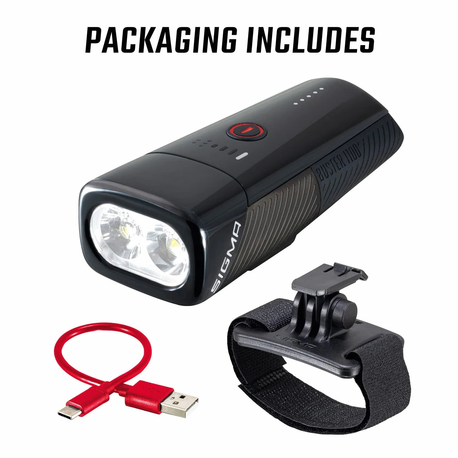 SIGMA Sport Buster 1100 Przednia Lampka Rowerowa 1100 Lumenów Ładowalna 5 Trybów