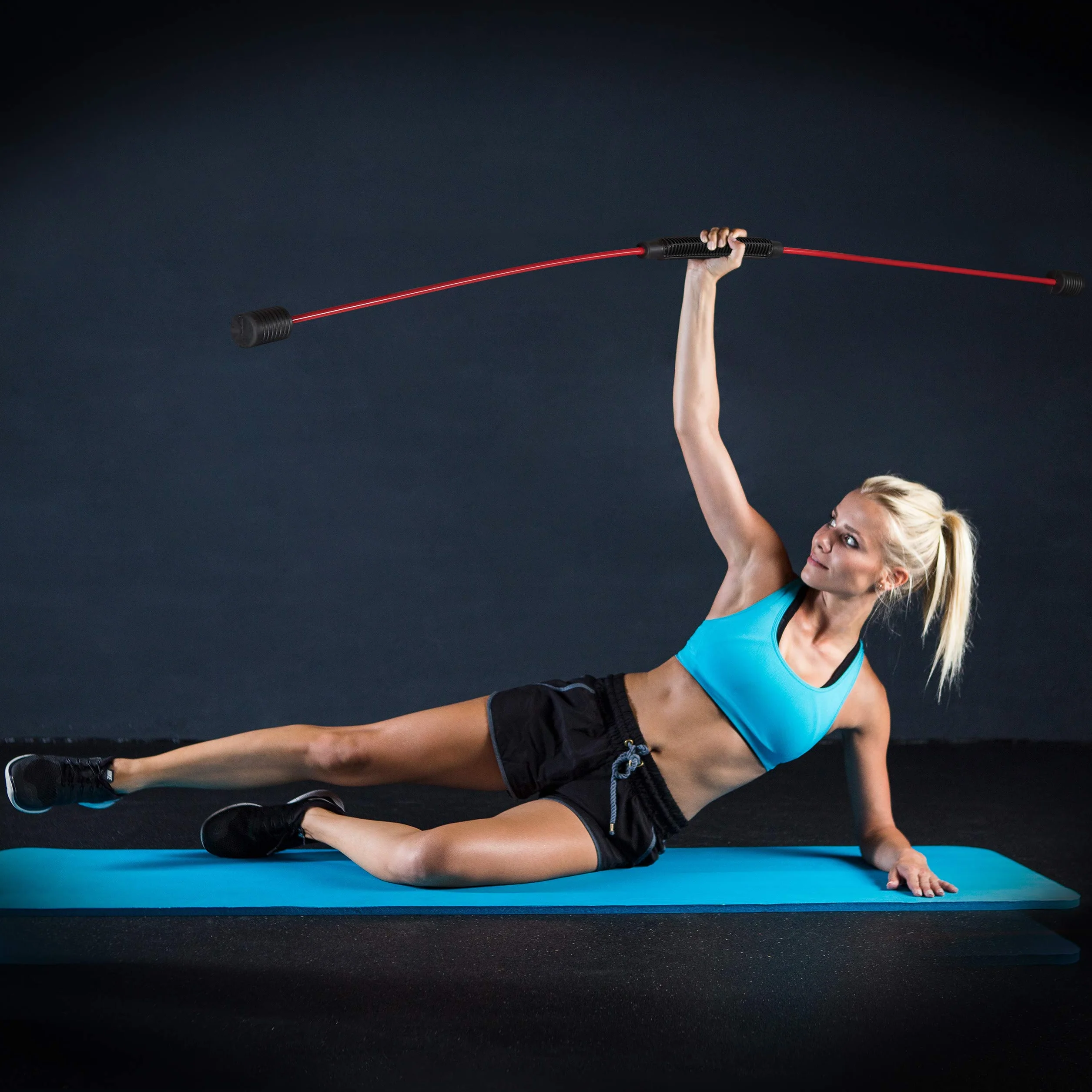 Relaxdays Relaxdays Swingstick Fitness drążek do treningu wibracyjnego, do mięśni głębokich, elastyczny, czerwony, 1 sztuka UE