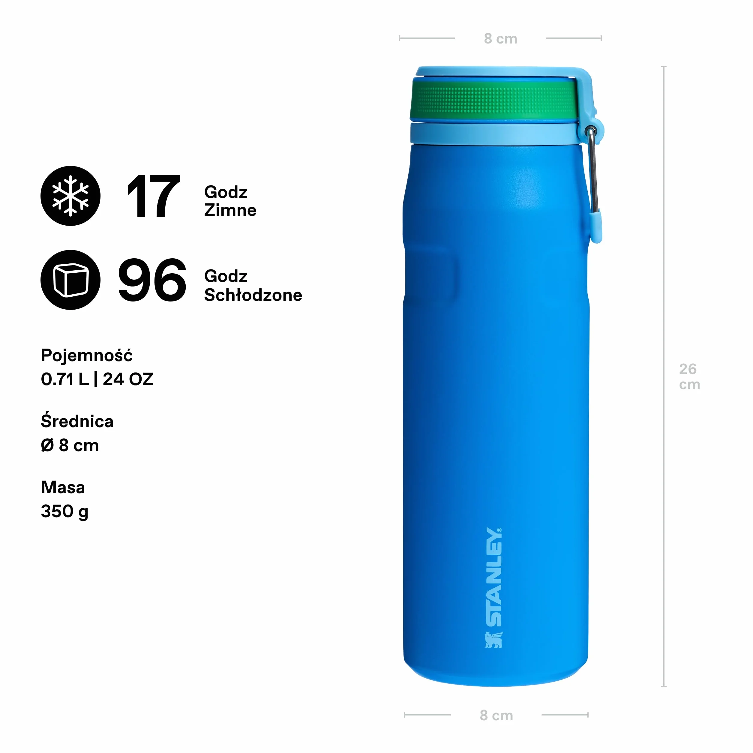 Stanley 1913 IceFlowBottle Twist Flip 0.47L - Zimna Przez 12 Godzin - Zamrożona Przez 3 Dni - Można Myć W Zmywarce - Stal Nierdzewna - Nie Zawiera BPA - Podwójna Sciana