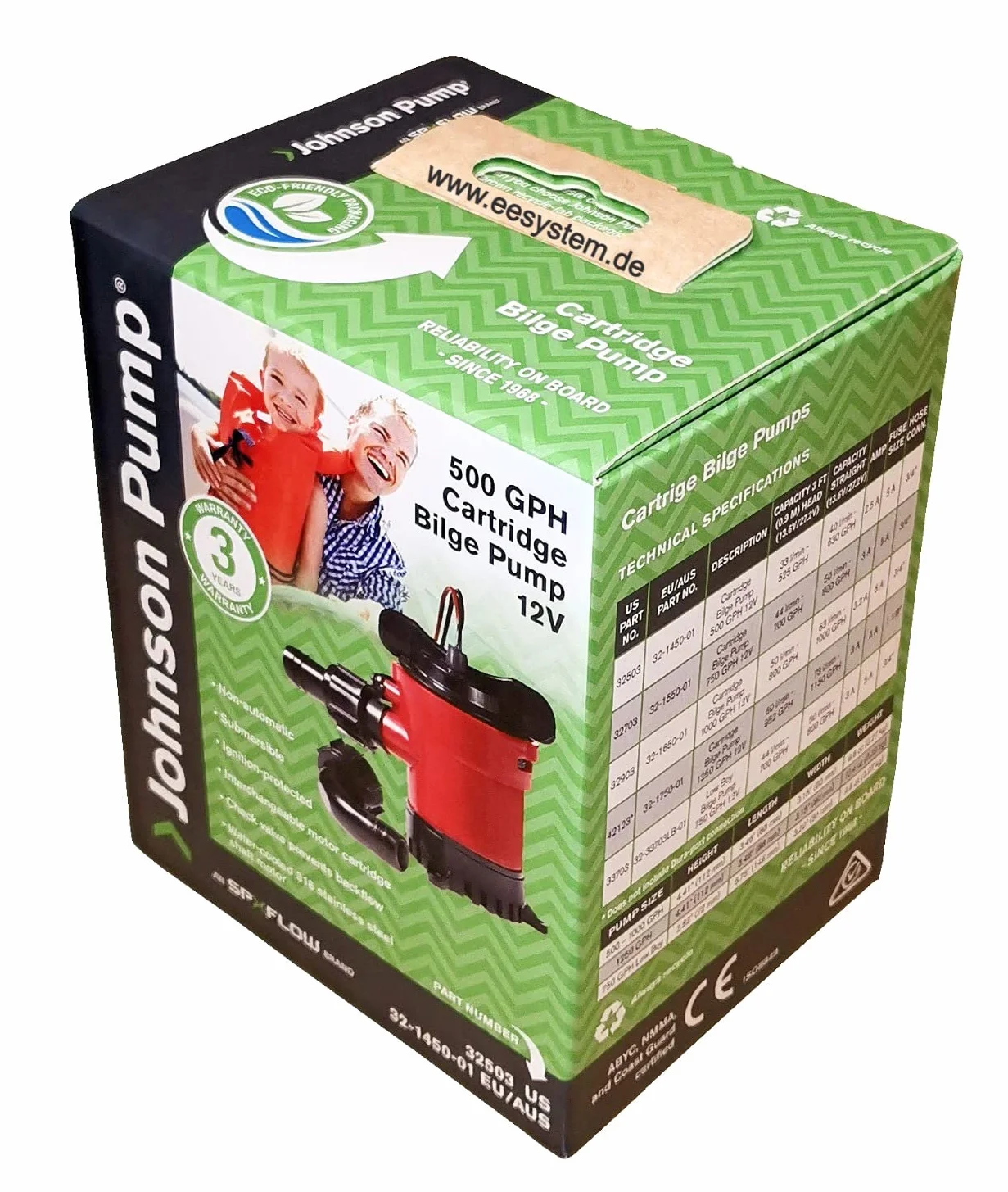SPX FLOW pompa spalinowa 500 GPH 12 V Johnson 40 l/min Cartridge