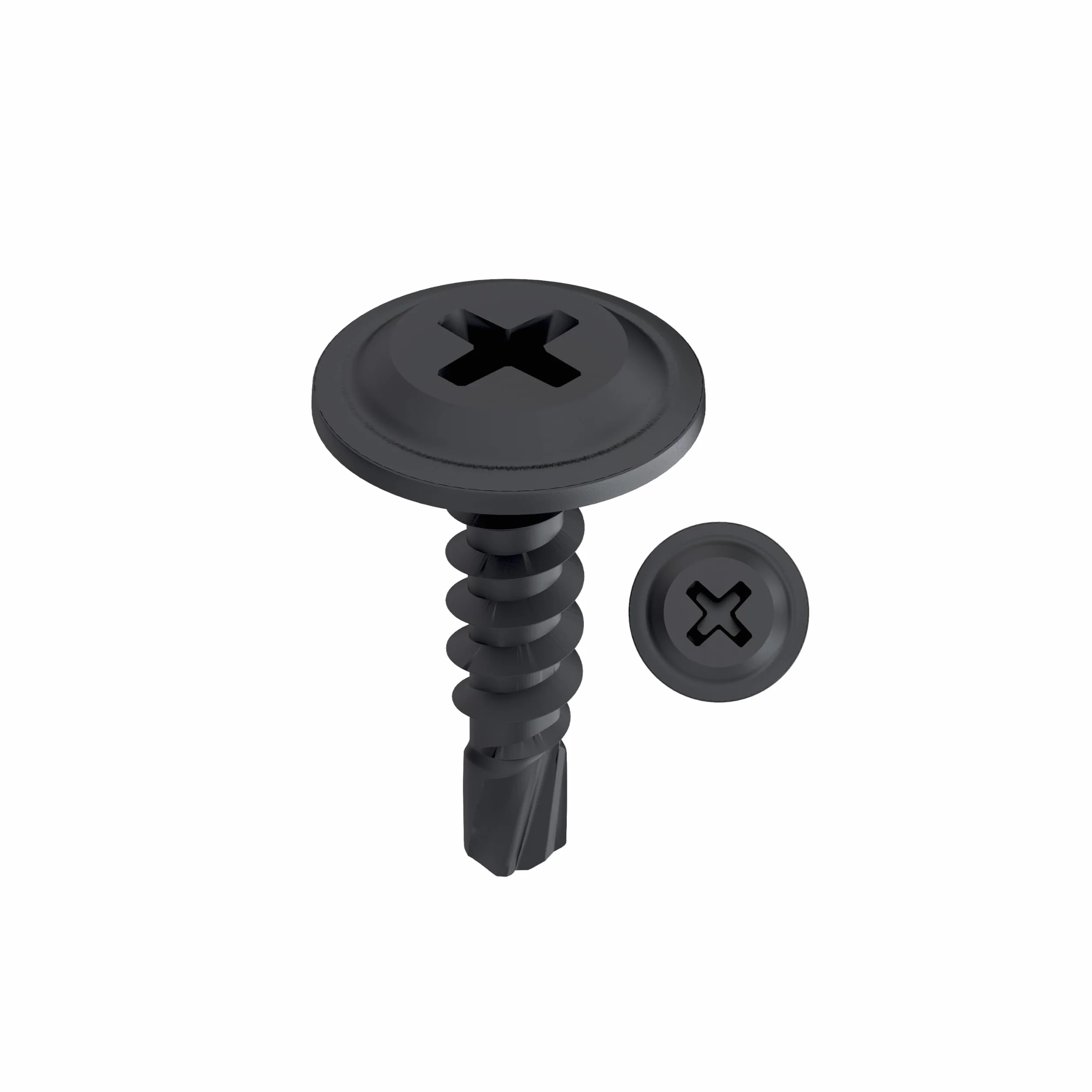 TOX Śruby łączące profilowe DRY PV BS 4,2 x 16 mm, czarne fosforanowane, łeb talerzowy, końcówka wiertnicza, 500 sztuk
