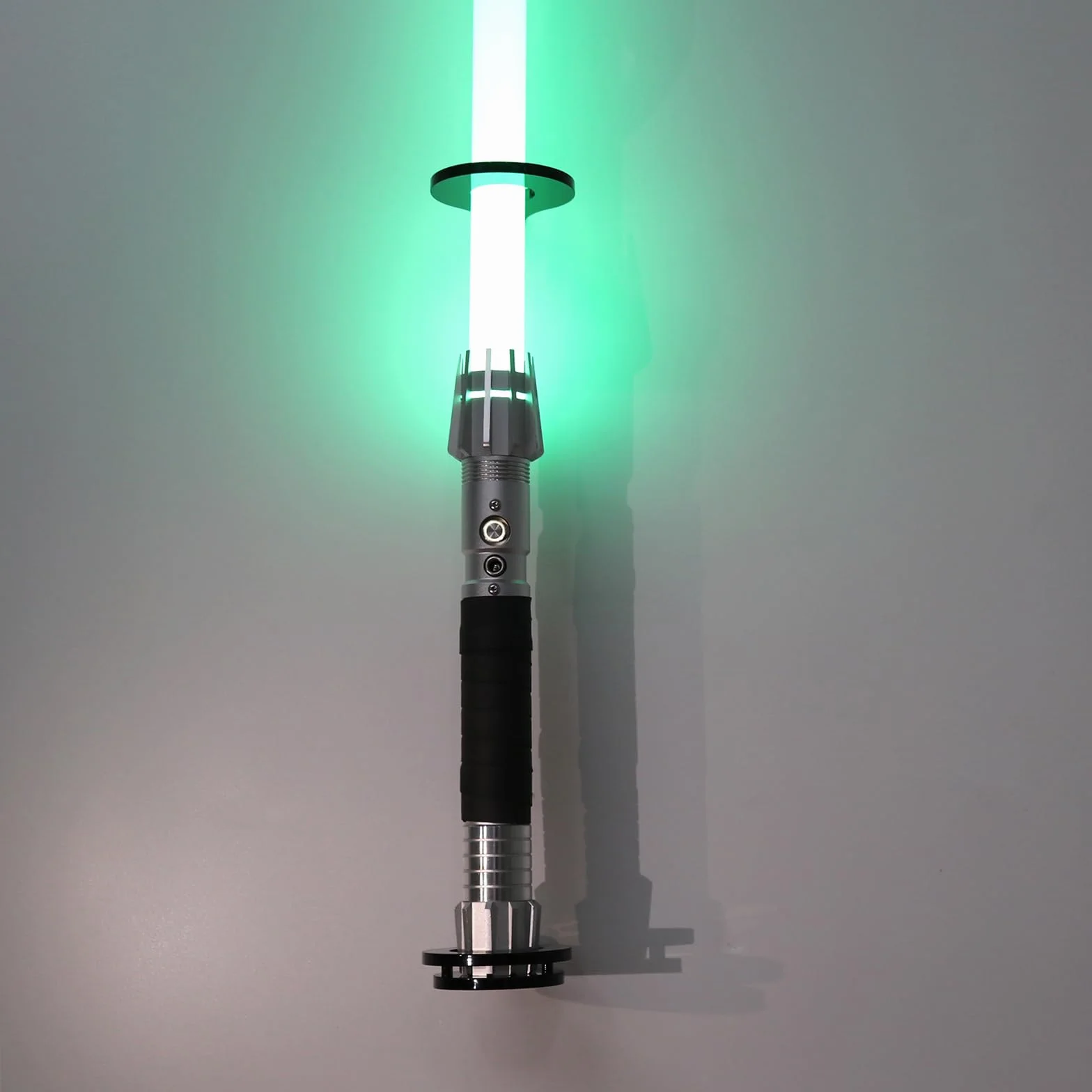 Uchwyt Ścienny do Miecza Świetlnego Lightsaber, Pionowy Uchwyt Ścienny do Miecza Świetlnego – Czarny Akrylowy Stoisk Ekspozycyjny do Większości Mieczy Świetlnych, Wytrzymały (Czarny, 1 Otwór)