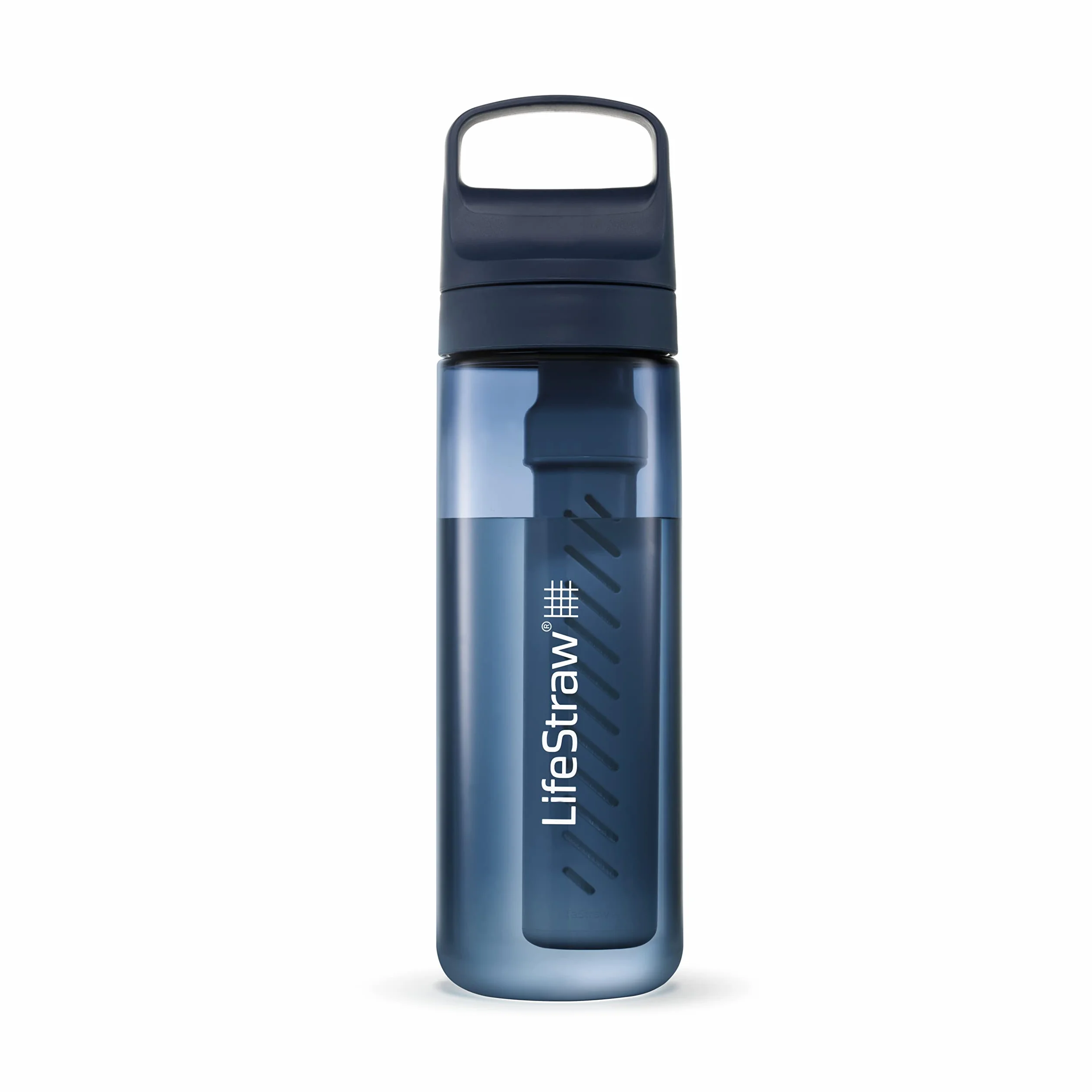 LifeStraw Go Series – butelka z filtrem do wody bez BPA do podróży i codziennego użytku, usuwa bakterie, pasożyty i mikroplastiki, poprawia smak, 625 ml Morza Egejskiego