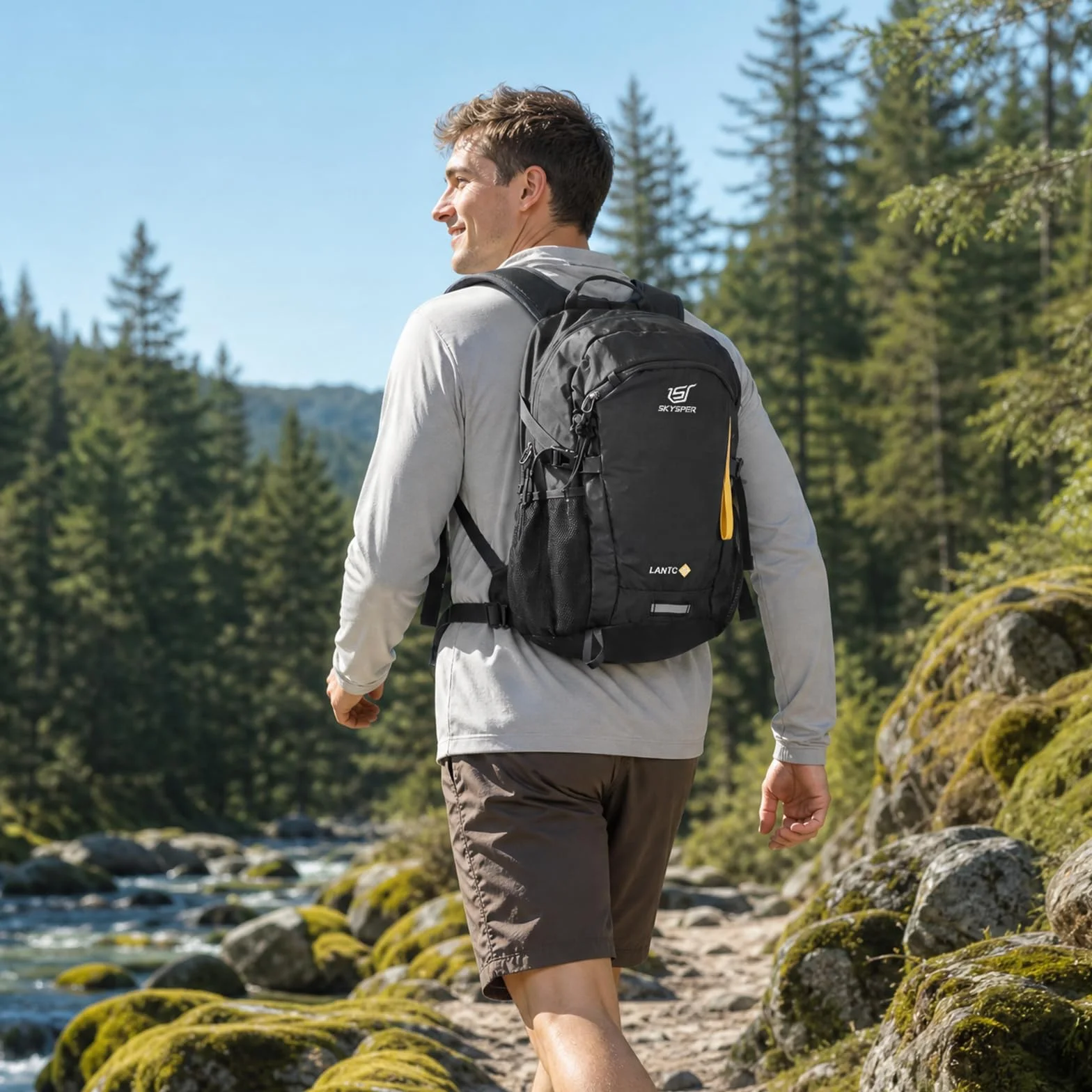 SKYSPER LANTC 20 Plecaki Trekkingowe 20L Mały męski wodoodporny plecak turystyczny plecak turystyczny plecak podróżny do podróży, obóz na zewnątrz