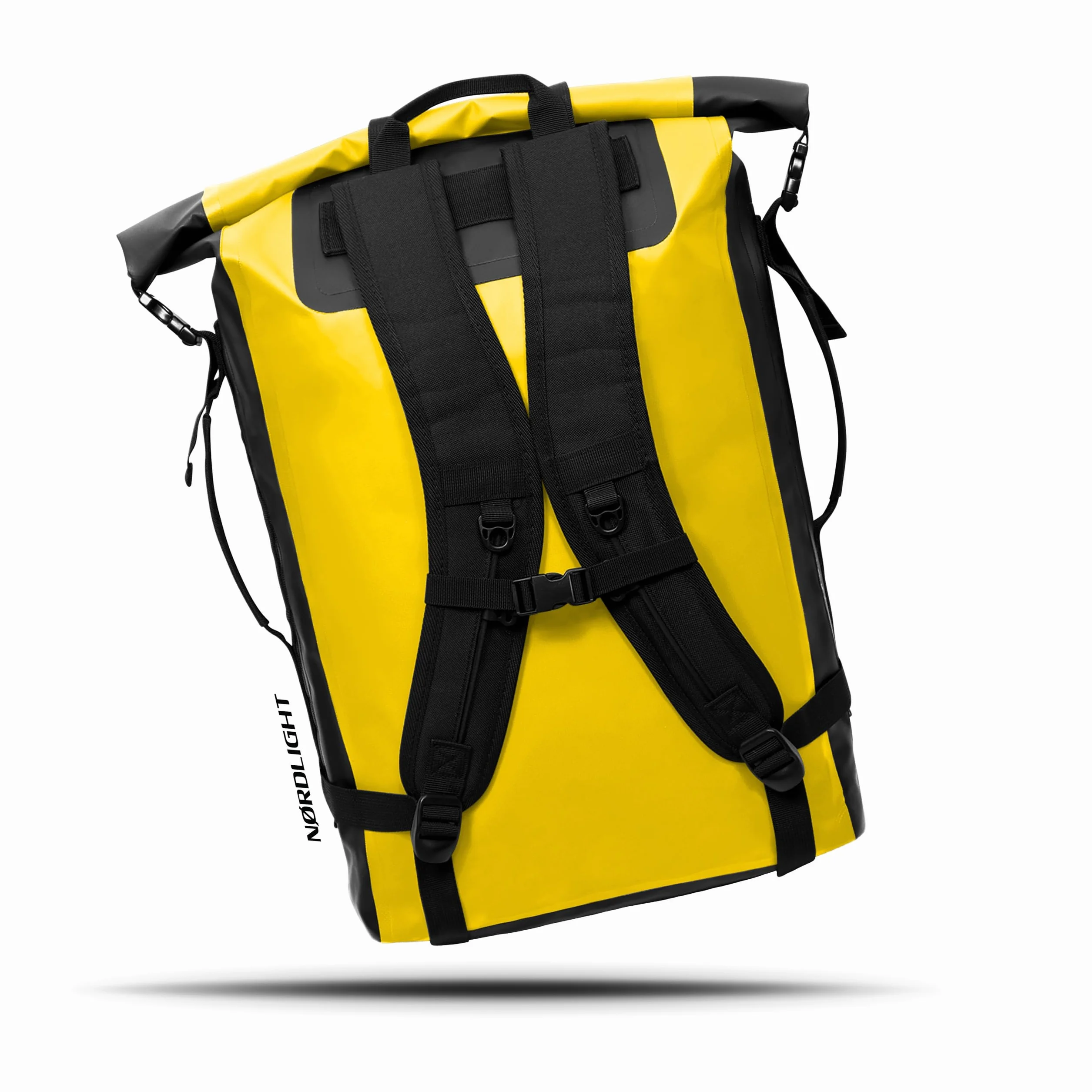 Nordlight Wodoodporny plecak Dry Bag 35L - (Żółty) Plecak zwijany z wyściełanym paskiem do noszenia, wodoodporna torba do sportów wodnych, plecak rowerowy, plecak kurierski, trekking, wędkarstwo