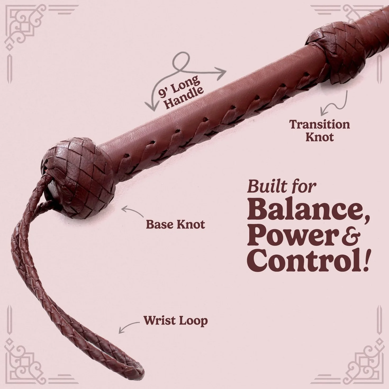 Indiana Jones styl 15 stóp 8 warkocz ciemnobrązowy skórzany bulwhip prawdziwa skóra bydlęca bull whip