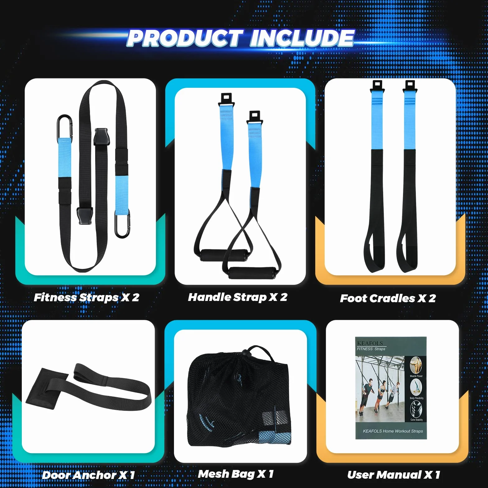 Fitness Training Pro system zawieszenia zestaw treningowy profesjonalna siłownia fitness paski treningowe do domowej siłowni treningu niebieski