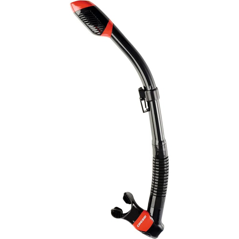 Cressi Unisex-Adult Cressi Dry Snorkel Fajki Do Sportów Wodnych,Czarny/Czerwony,Jeden Rozmiar,Es259558