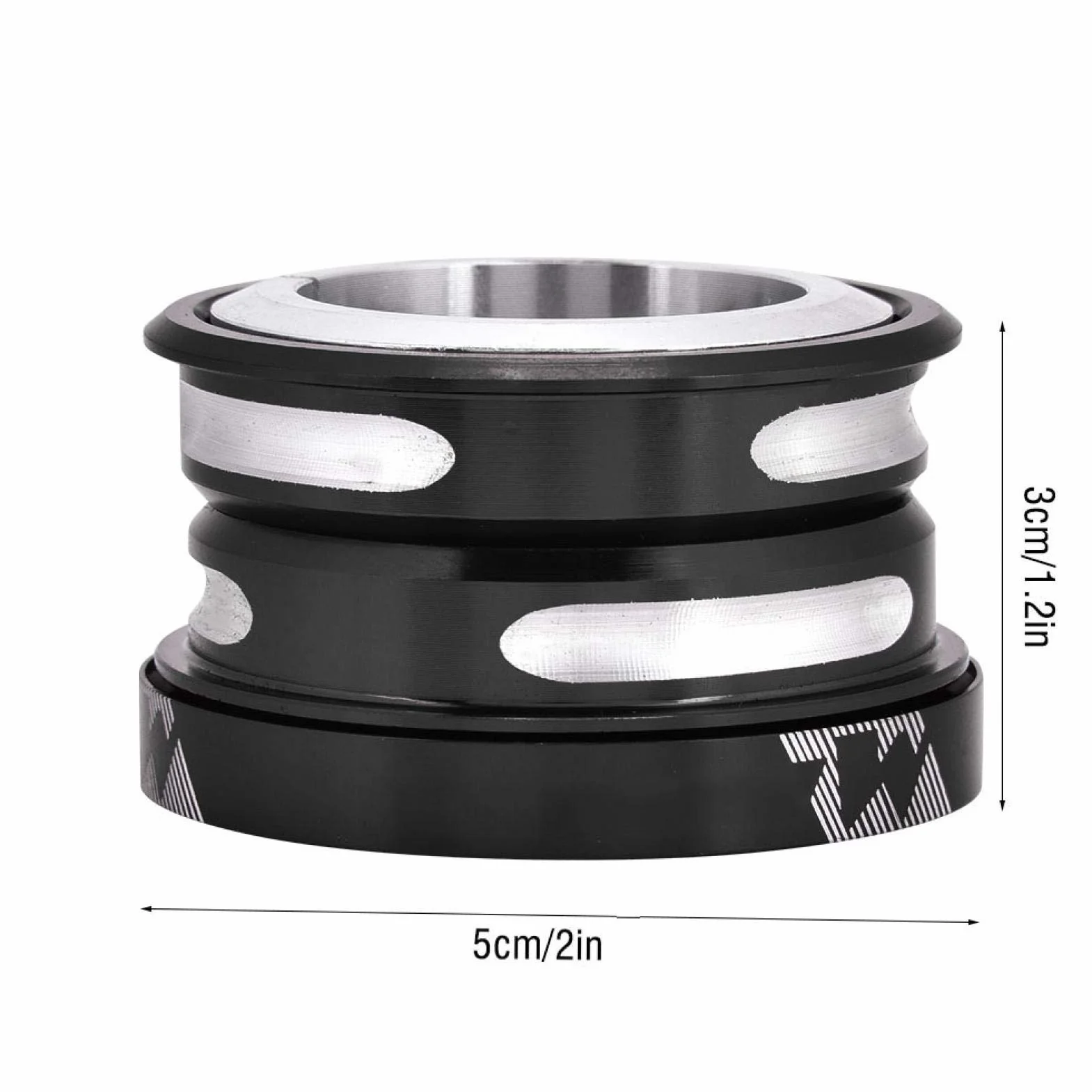 Keenso Łożyska zestaw słuchawkowy rowerowy, uniwersalny 44 mm stop aluminium zestaw słuchawkowy łożyska rower galwanizacja wewnętrzna uszczelnione łożysko zestaw słuchawkowy do przedniego widelca 28,6 mm (czarny)