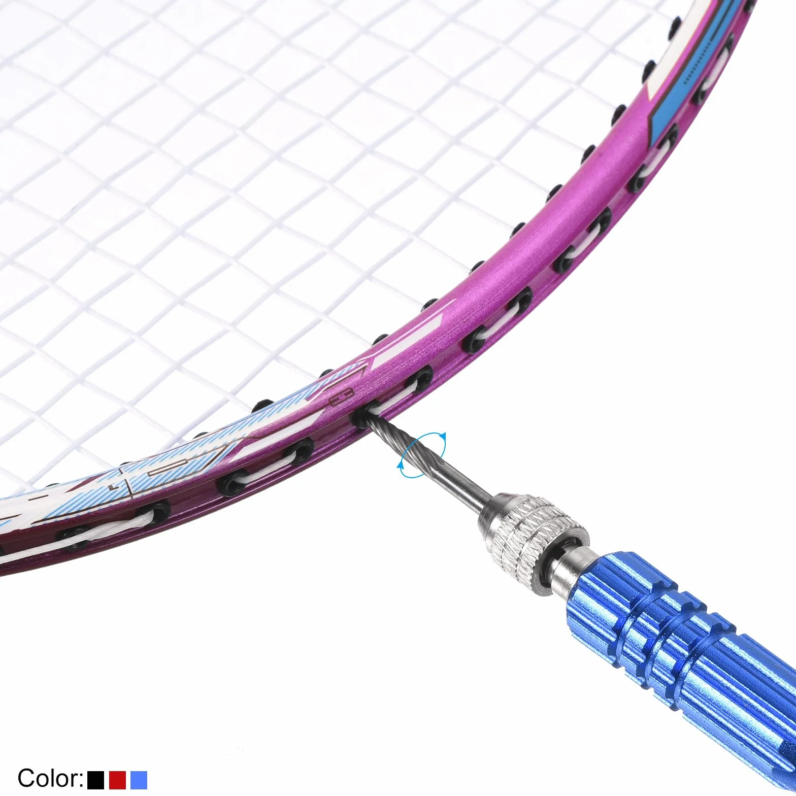 PATIKIL Badminton Uszczelka Usuwania, Stal nierdzewna Rakieta Oczka Paznokci Stożek Badminton Rakieta Narzędzie Akcesoria Czerwony