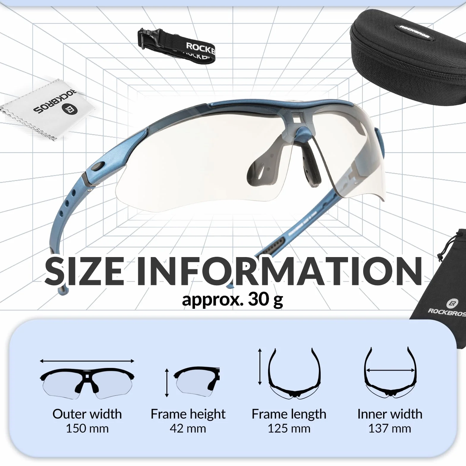 ROCKBROS Okulary Rowerowe Samoprzyciemniające Się/Okulary z Polaryzacją Okulary Przeciwsłoneczne dla Mężczyzn Kobiety UV 400 z Pałąkiem na Świeżym Powietrzu Sporty Jazdy Bieganie MTB