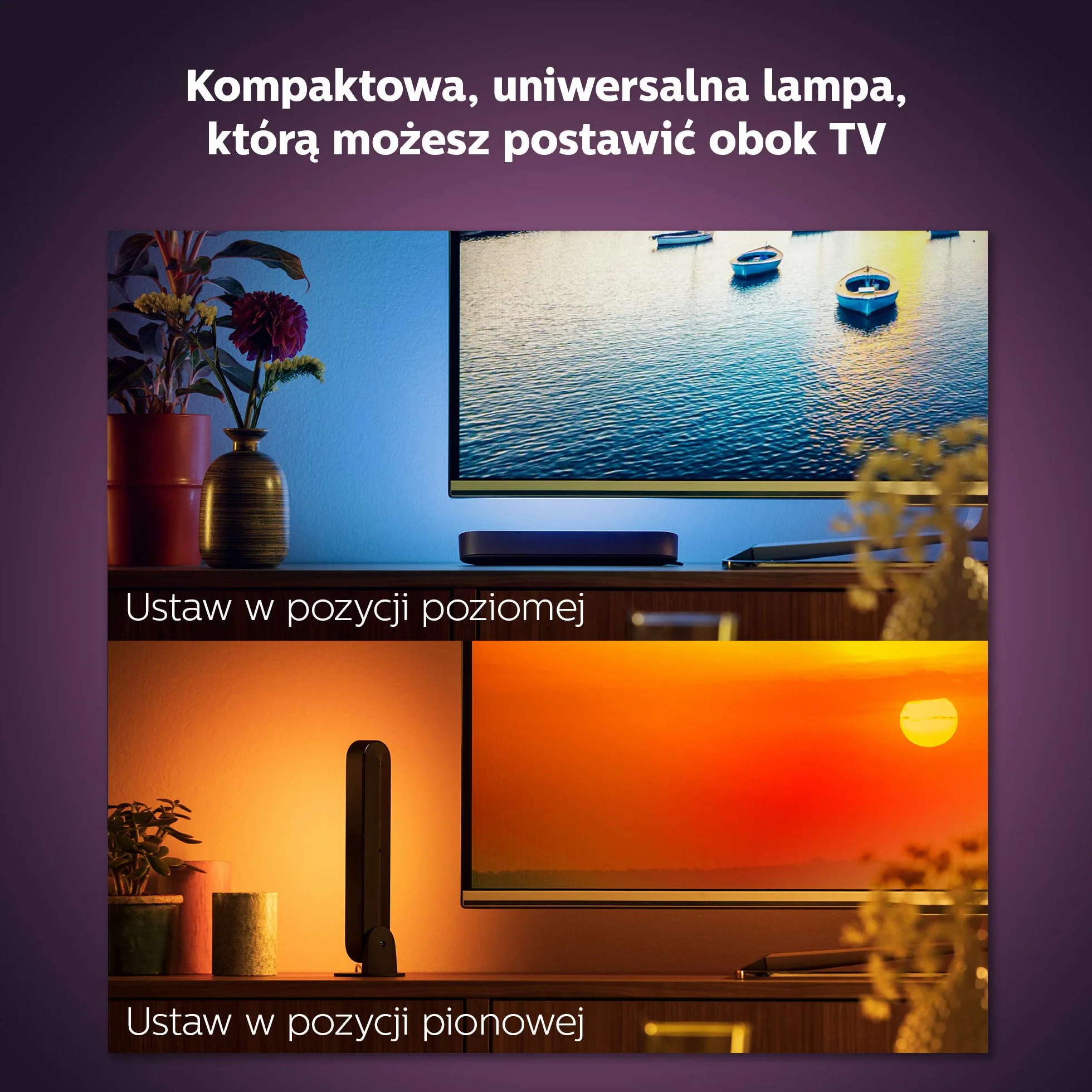 Philips Hue Play White and Colour Ambiance Smart Light Bar Podłużna Lampa Zestaw 2 szt. Czarny
