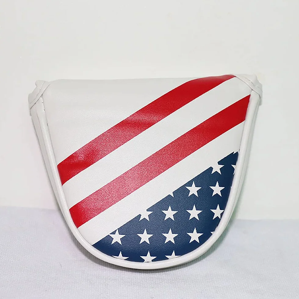 Golf Club Mallet Putter Cover Zamknięcie magnetyczne Kreatywny wzór flagi USA Golf Miotacz Headcover - Golf Putter Headcover Guard Impermeabile Golf Putter Protection Covers